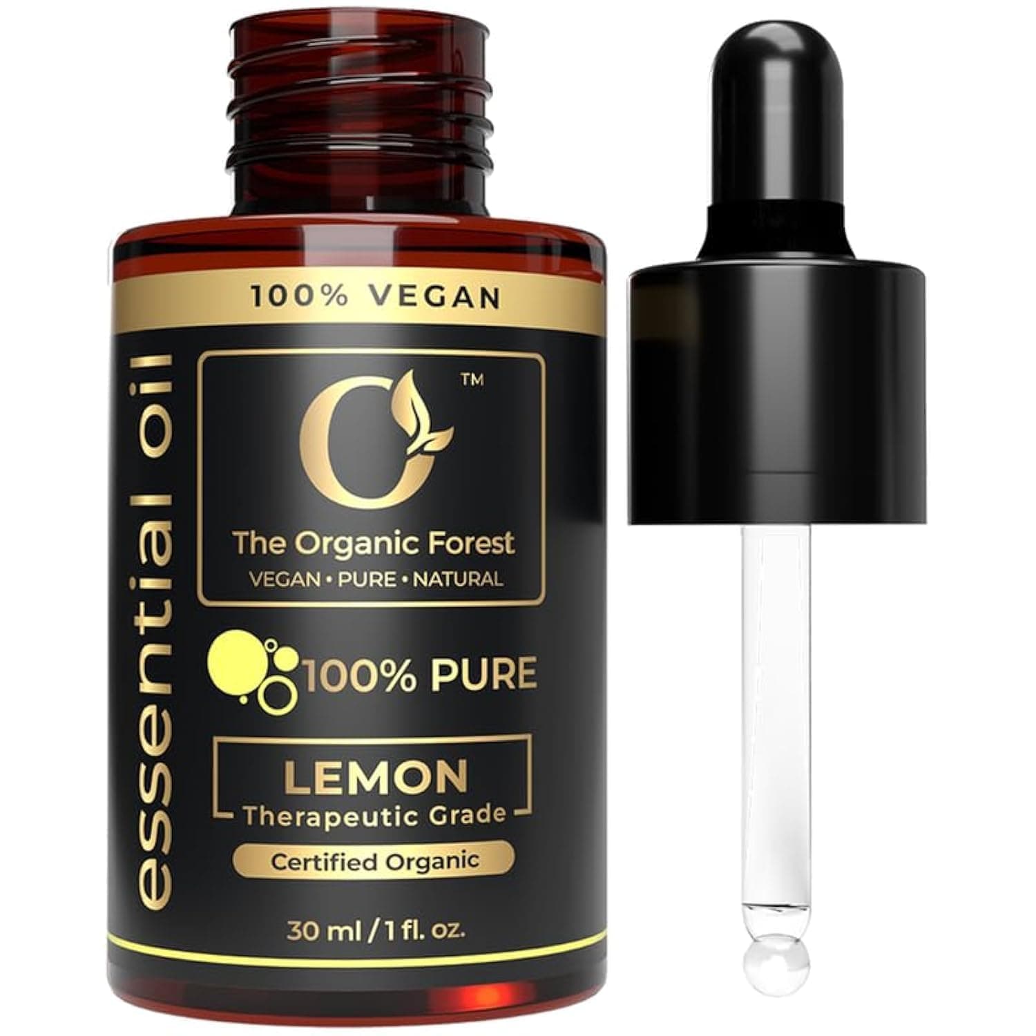 Plant Based Lemon Essential Oil - 100% Pure & Organic Lemon Oil for Skin, Diffuser & Cleaning | Non-GMO & Cruelty Free | Great for Massage, Aromatherapy, Hair Care & Skin Care Use