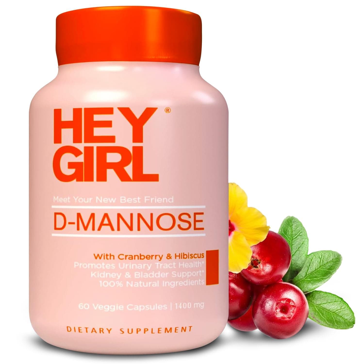 D Mannose Capsules - Fast-Acting UTI Relief - Cleanse & Flush Impurities - with Natural D-Mannose Powder, Cranberry, Hibiscus & Dandelion - Alternative to Cranberry Pills for Women