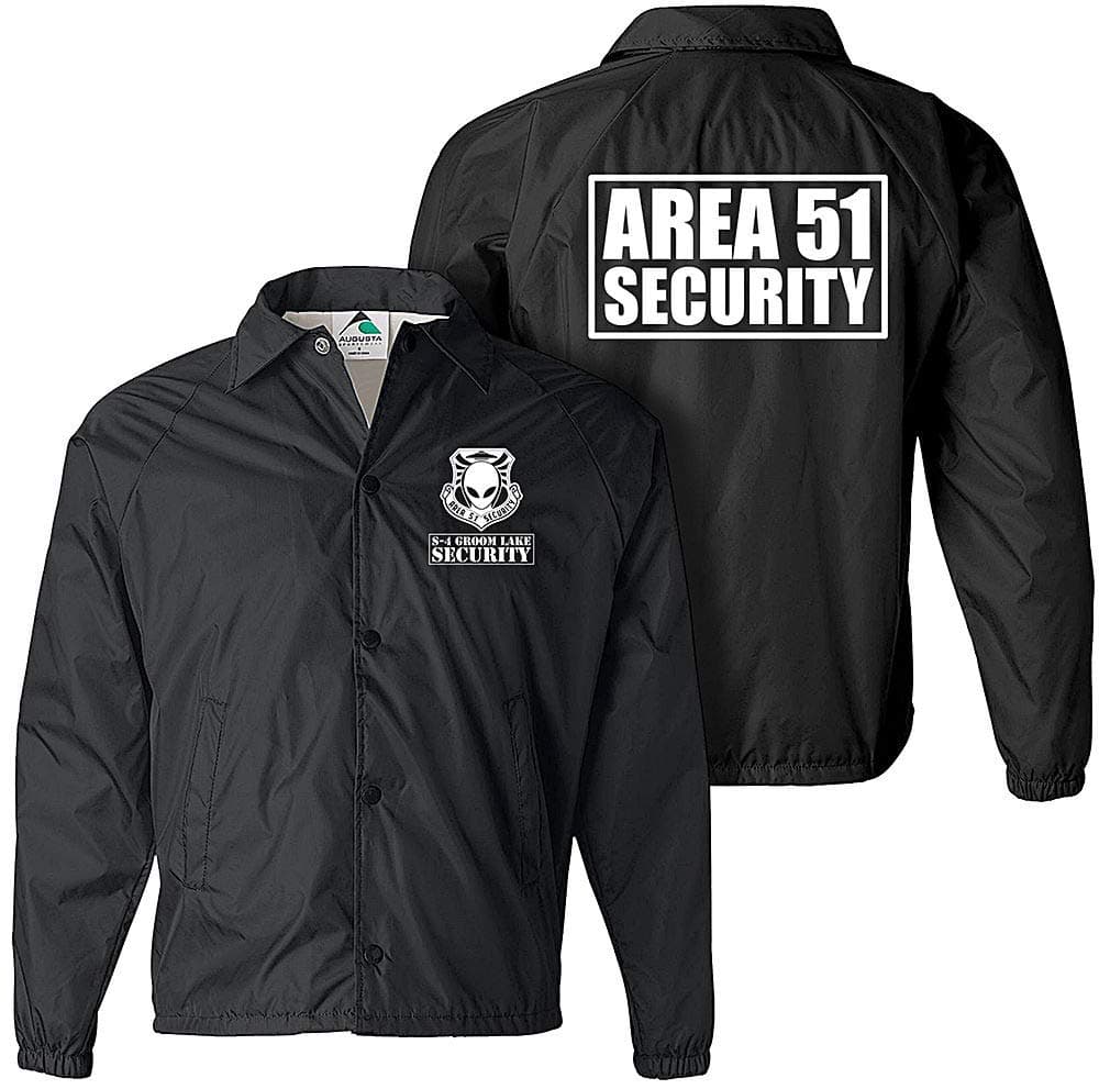 Smart People Clothing Area 51 jacket with White/Reflective Decorations, Area 51 security jacket.