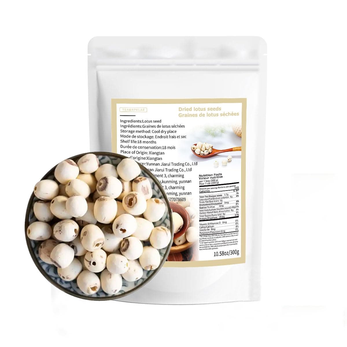 Dried lotus seed 10.58 oz/300g Dessert soup Congee ingredients Peeled lotus seeds White Lotus Seed Dried
