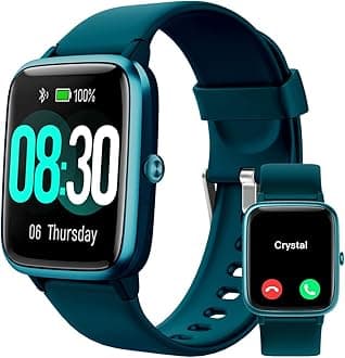 GRV Smart Watch for iOS and Android Phones (Answer/Make Calls), Watches for Men Women IP68 Waterproof Smartwatch Fitness Tracker Watch with Heart Rate/Sleep Monitor Steps Calories Counter (Gem Green)