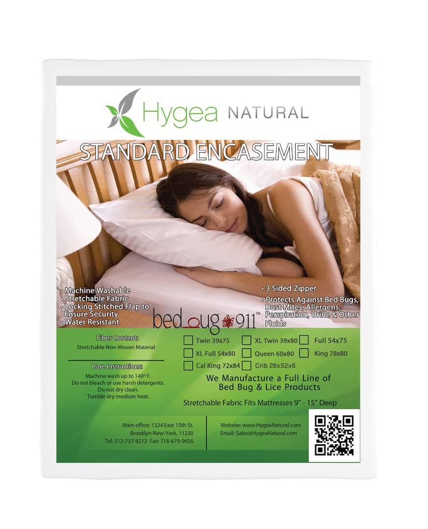 Hygea NaturalStandard Mattress Cover - XL Full 54"x 80"x9"-Stretches to 15" White Queen STD-1004