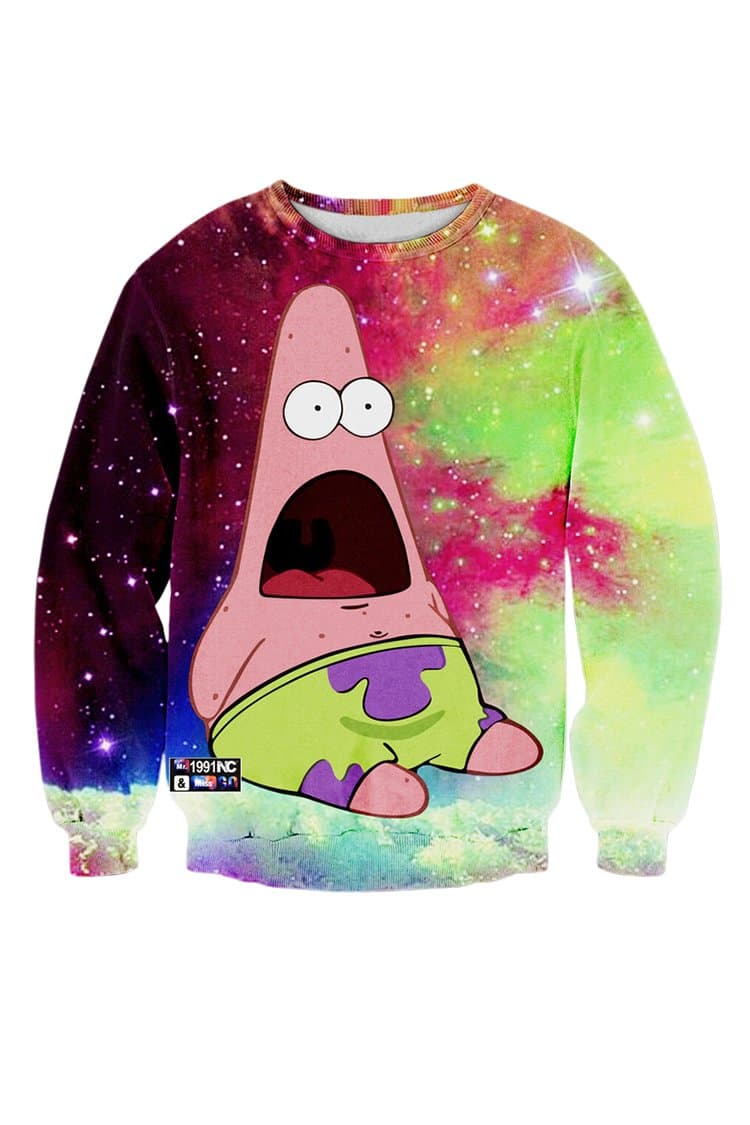 Cutiefox® Unisex Digital Print Crew Neck Pullovers Sweater Sweatshirts