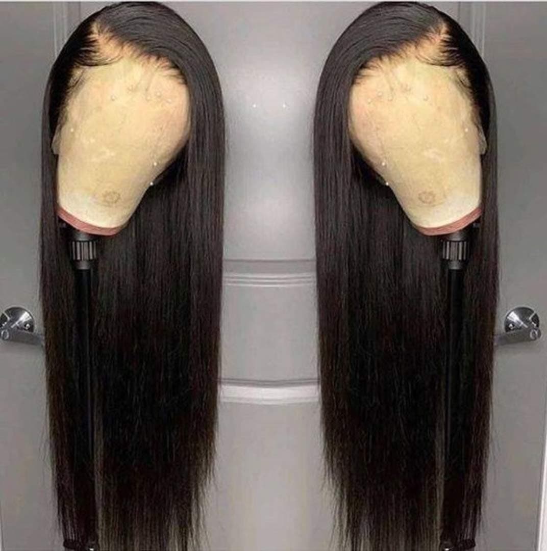 ANDRIA 13x4 Lace Front Wigs 200% Density Lace Front Wig Pre Plucked Glueless Wigs Straight Black Synthetic lace front wig 13x4 HD Lace Frontal Wigs natural Lace Closure Wigs for Black Women 26 Inch