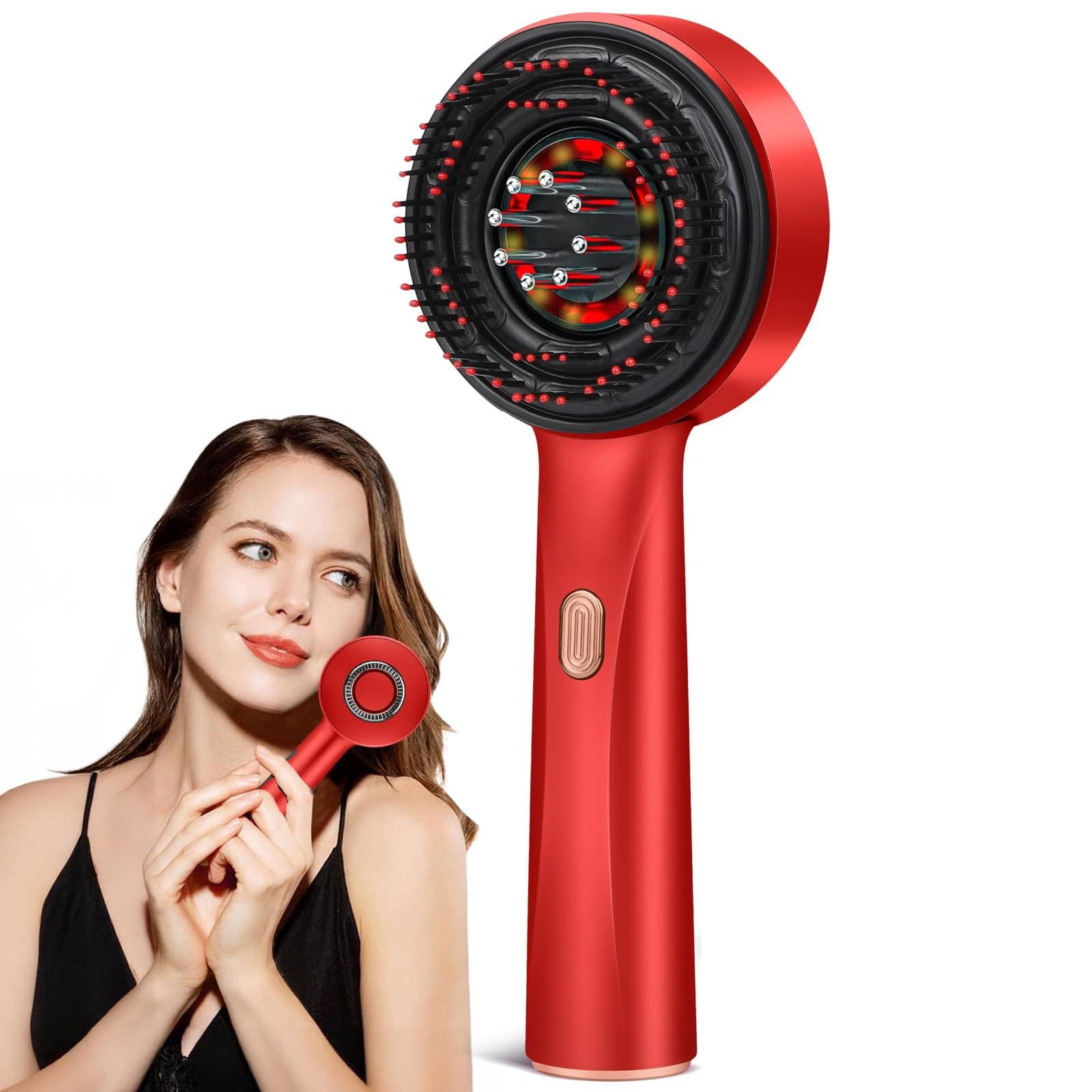 3 in 1 Hair Oil Applicator,Head Massager Scalp,Scalp Massager Hair Growth,Electric Scalp Massager Brush,Ipx7 Waterproof,Hair Scrubber Scalp Massage Tool for Home and Travel Use,Gift,Red