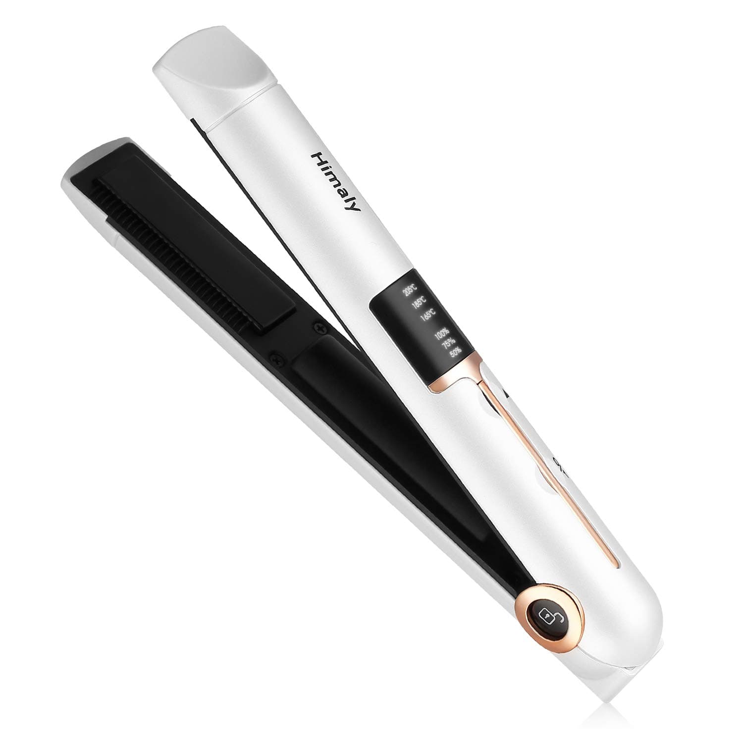 Mini Travel Flat Iron Hair Straightener - Dual Voltage USB Charging Ceramic Tourmaline Flat Iron (White)