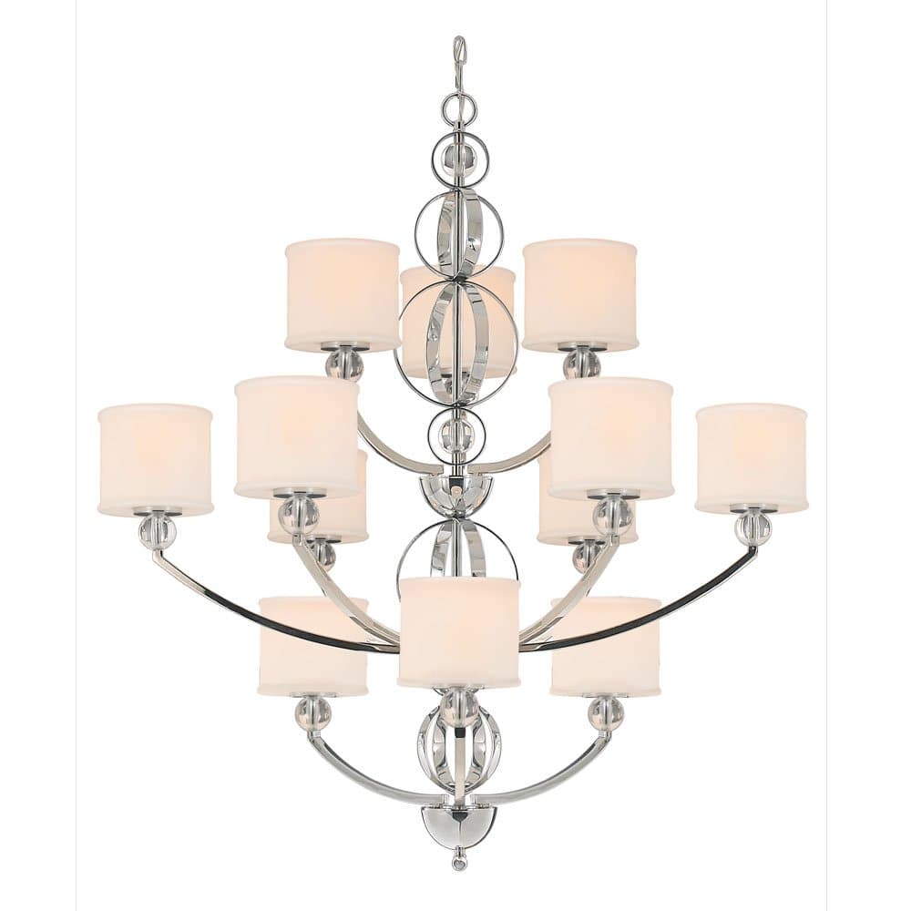 Golden Lighting 1030363CH Chandelier with Etched Opal Glass Shades, Chrome Finish