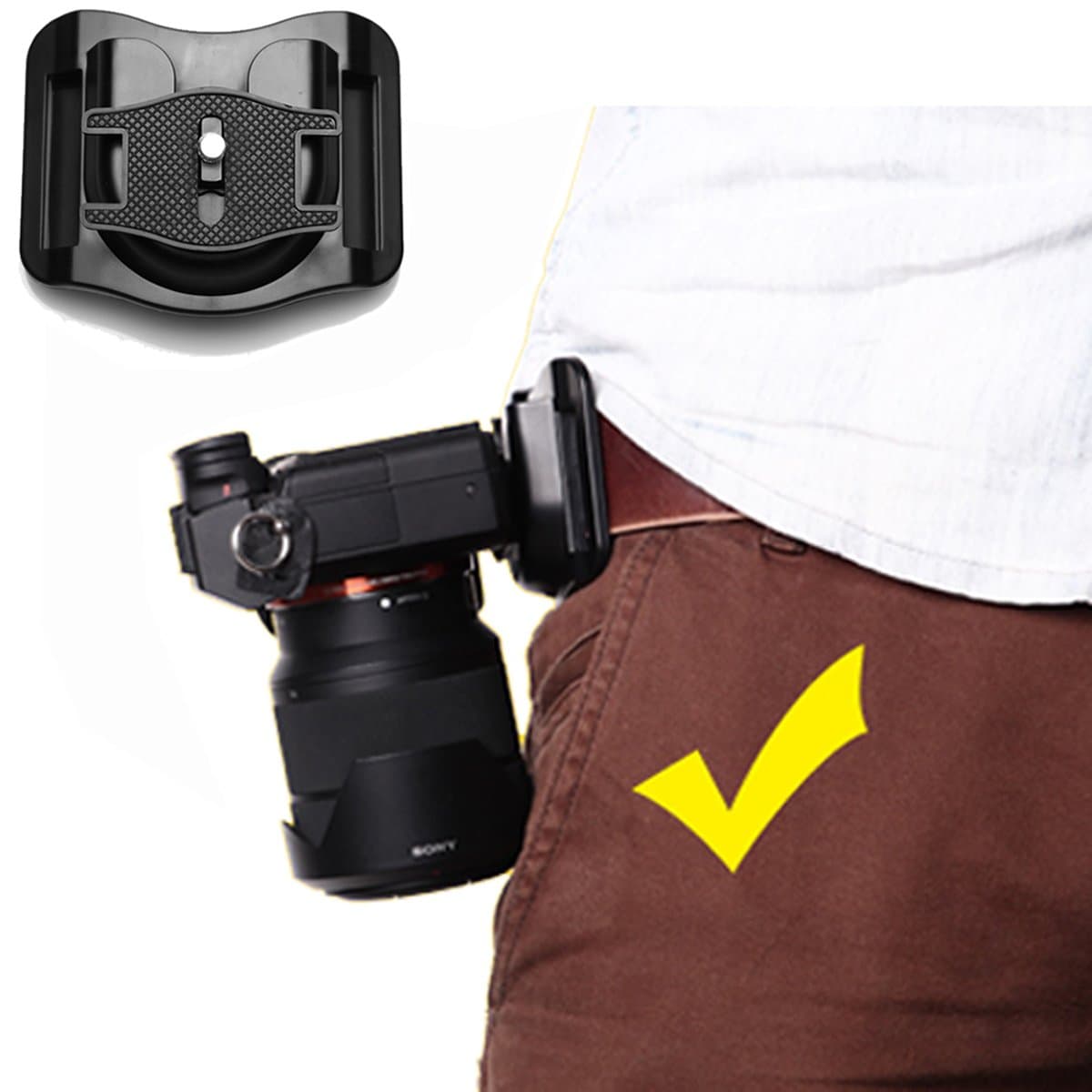 UJM Quick Release Camera Waist Band Belt Buckle Mount Hanger Sling Clip Holster for SLR DSL Camera
