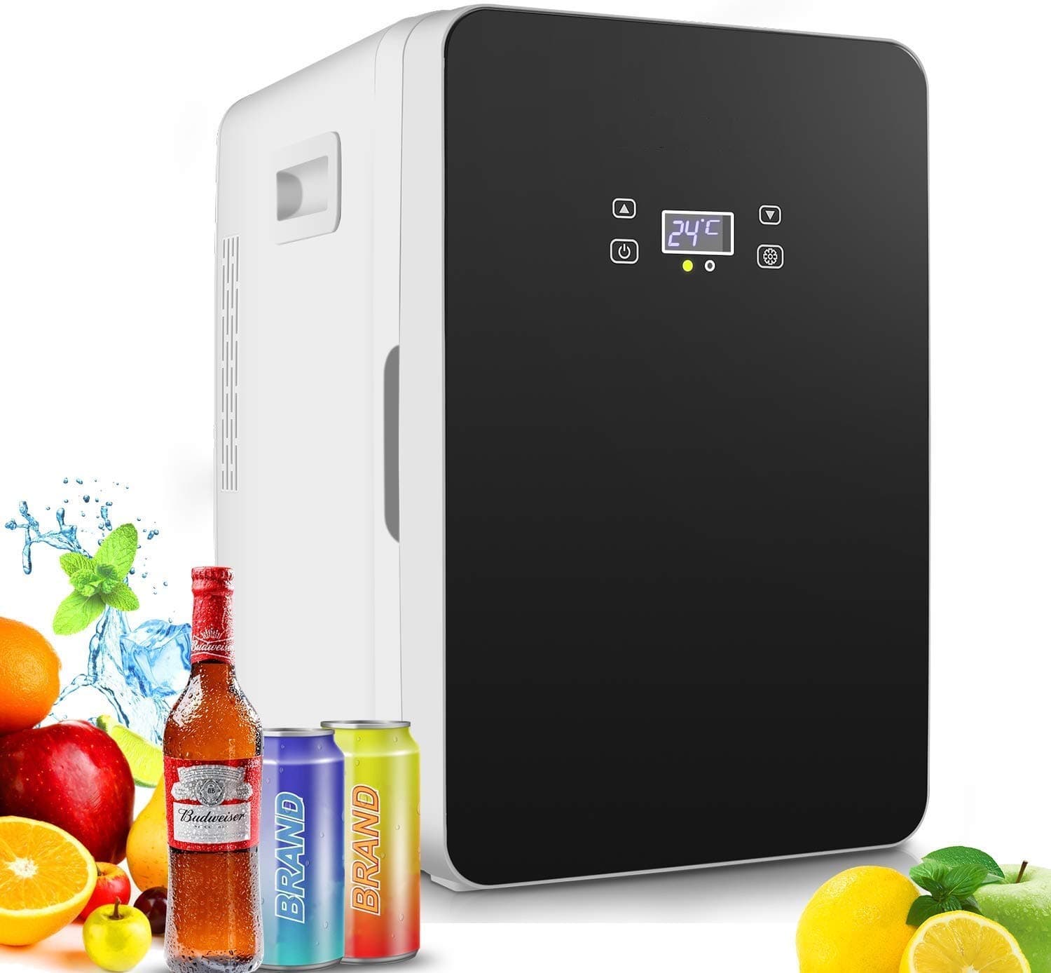 Mini Fridge, Mini Refrigerator with 20-Liter Large Capacity, Cooler/Warmer with Temperature Control for Bedroom, Dorm, Car, Skincare, Office (with one digital display)