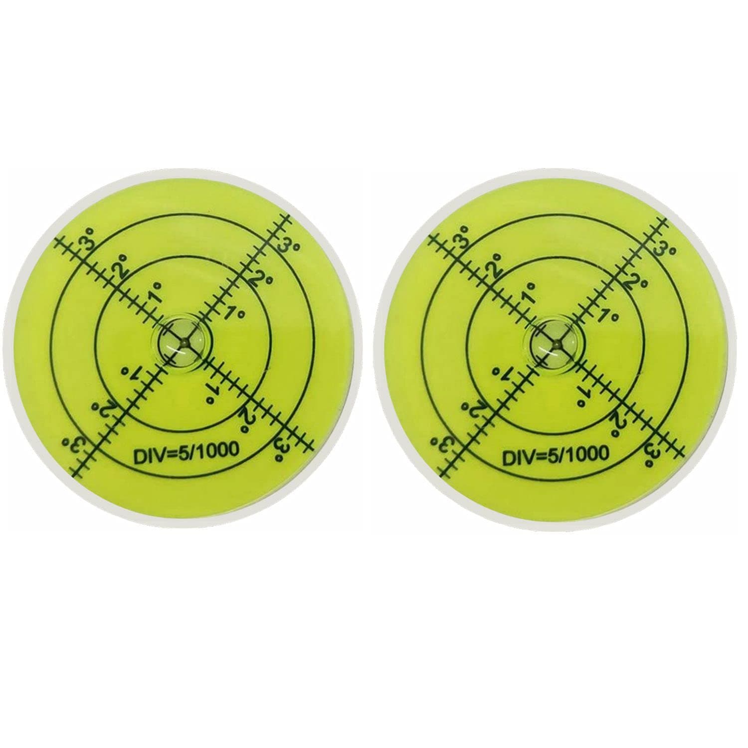 2 pcs Bubble Level Bubble Spirit Levels 60x12mm Circular Bullseye Bubble Degree Marked Leveling Tool