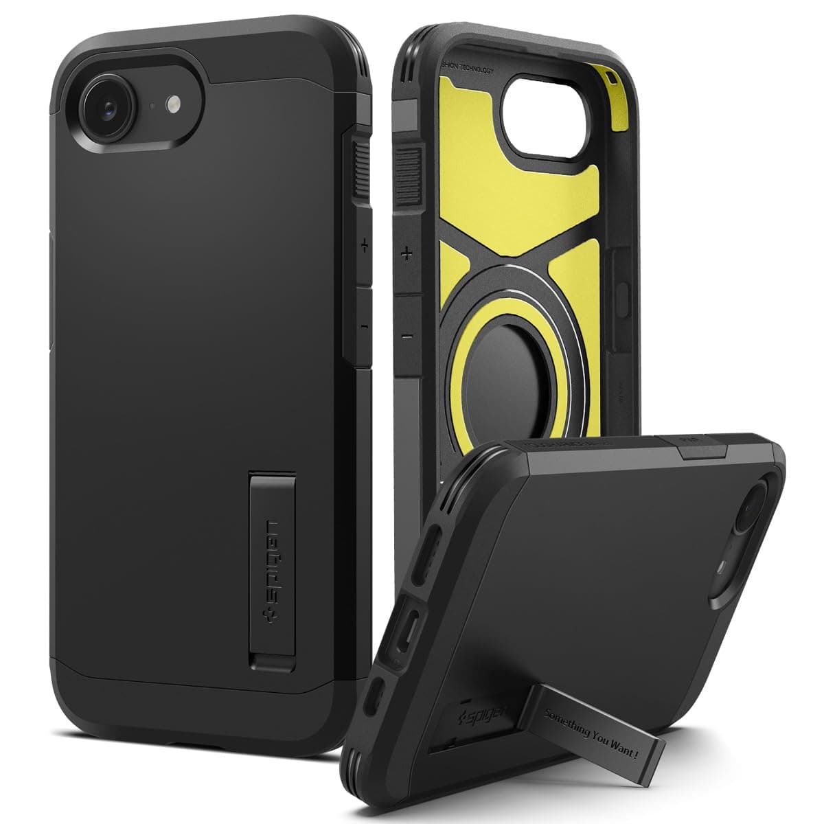 for iPhone 17e / 16e Case, Tough Armor (Ai) MagFit [Compatible with Magsafe Accessories] [Kickstand] [Military-Grade Protection] - Black | Ai, MagFit, Kickstand