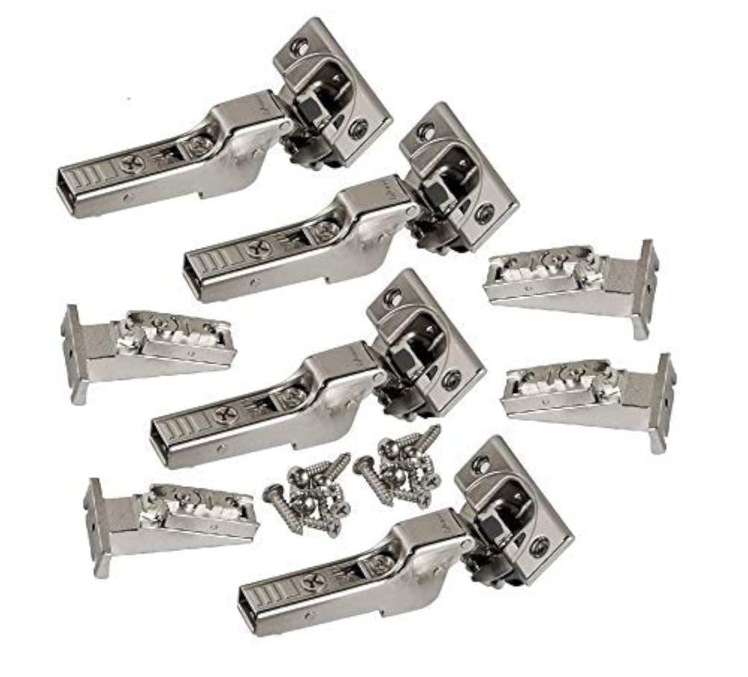 Clip top BLUMOTION Soft-Close Hinges, 110 Degree, Self Closing, Face Frame, with Mounting Plates (Inset - 4 Pack)