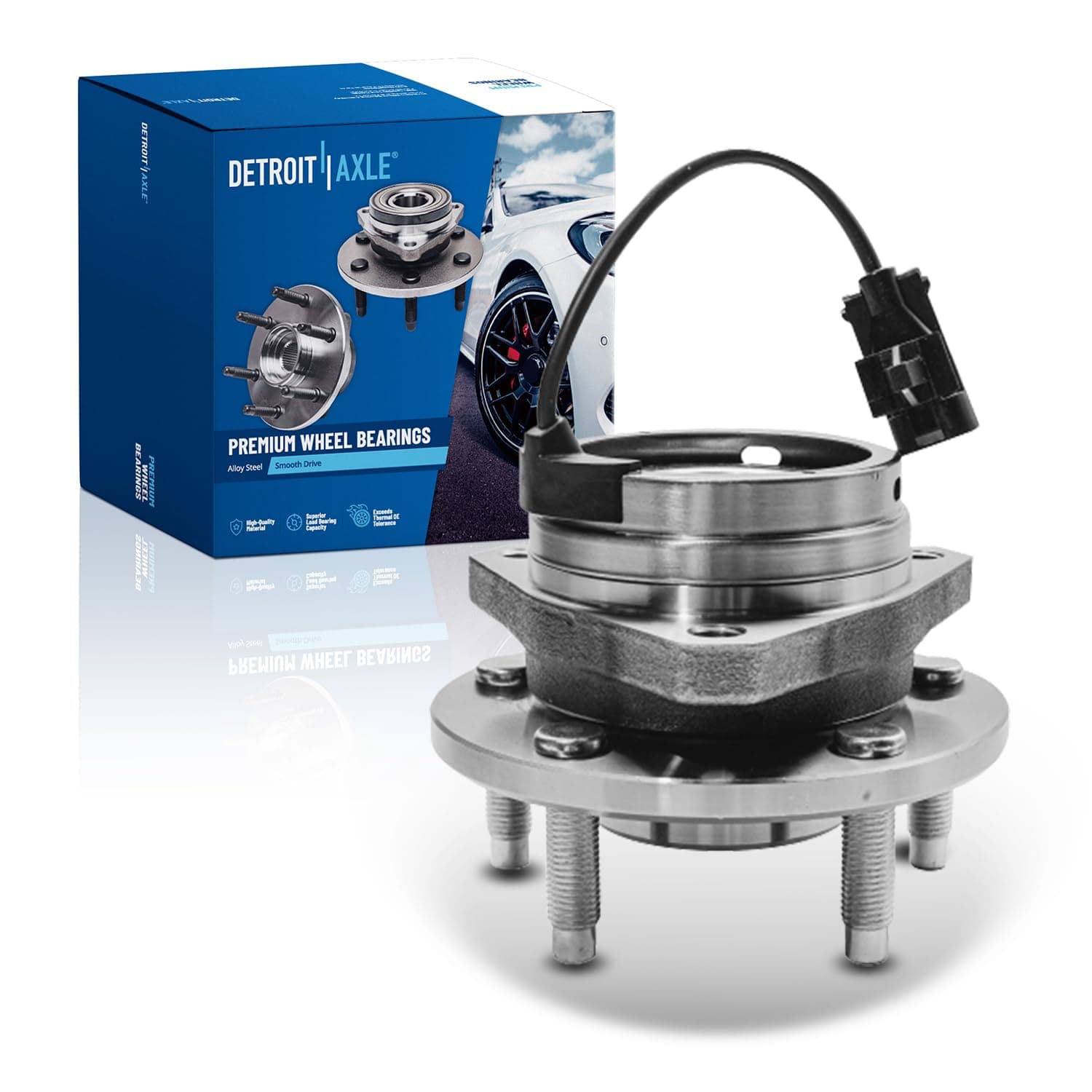 Detroit Axle - Front Wheel Bearing Hub Assembly for Chevy Cobalt HHR 2008-2010 Malibu 2004-2012, for Pontiac G6 2005-2010 Saturn Aura 2007-2009, Hub Bearing 5 Lug w/ABS