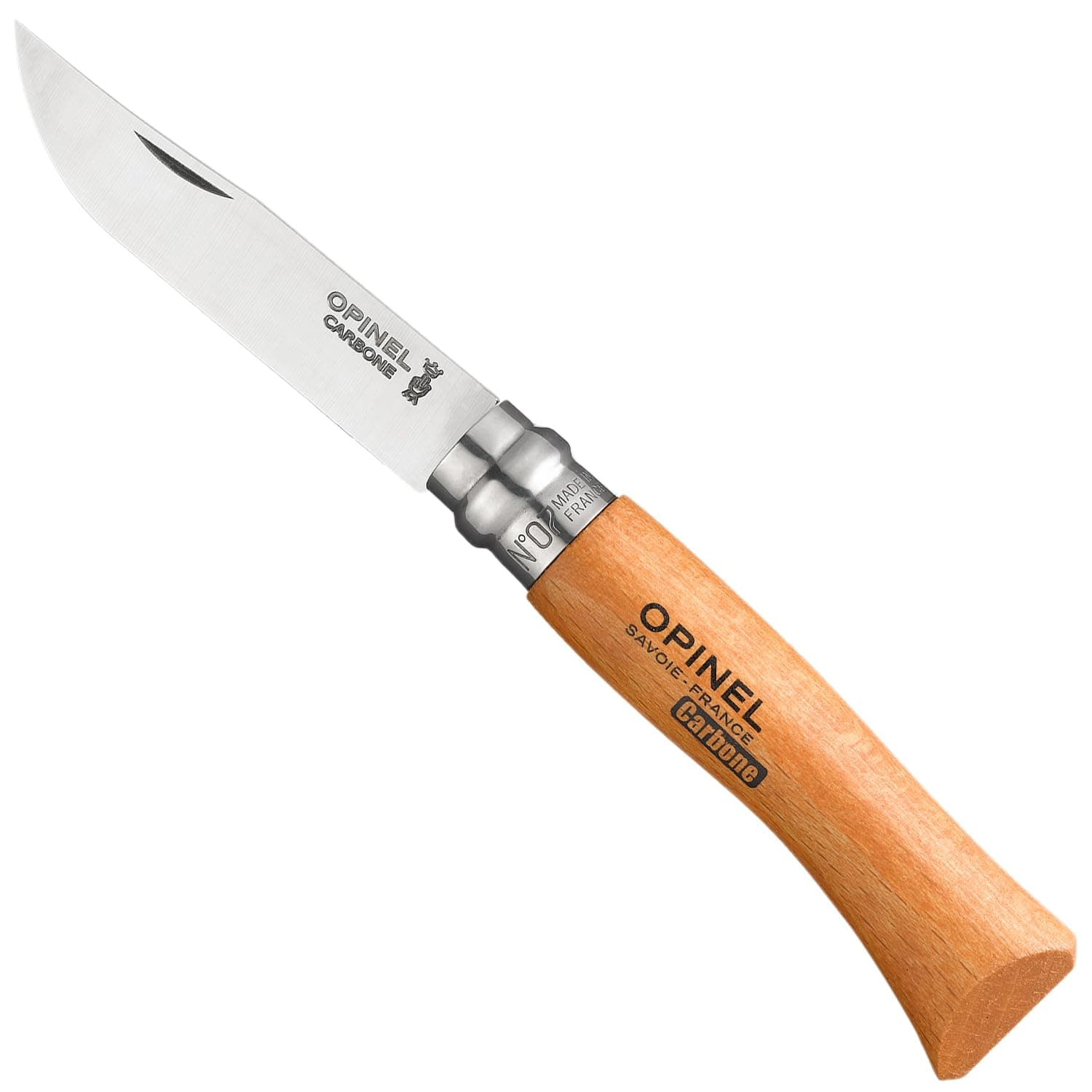 OPINEL No7 Carbon Steel Folding Pocket Knife with Beechwood Handle