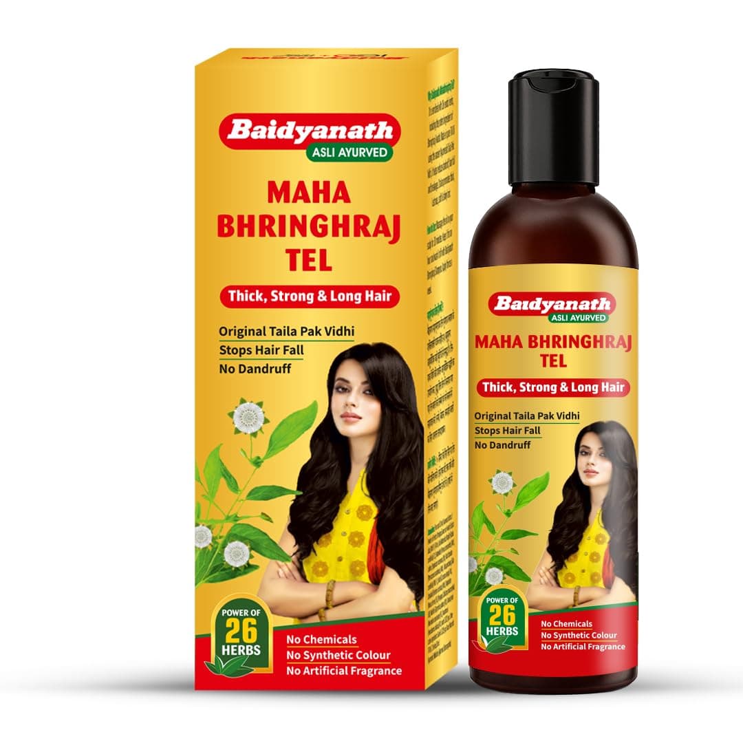 Mahabhringraj Oil Scalp Massage Oil 100ml Hair Loss Premature Greying Dandruff Sleeplessness Head Ache
