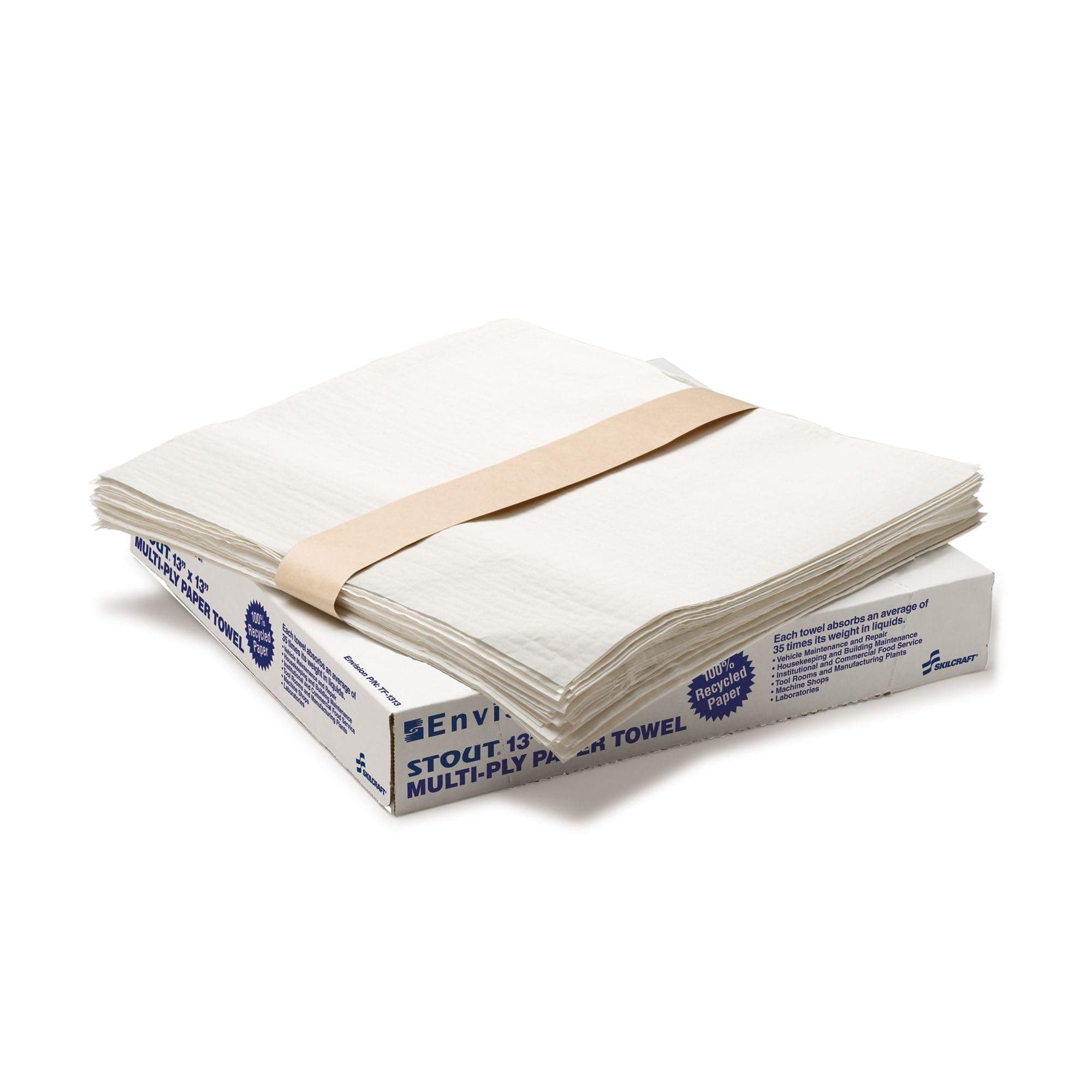 Stout by Envision Absorbent Wiping Towels, 13"x18", 1000 Towels Per Case, Heavy-Duty, Unique Multi-ply Design, Nylon Scrim