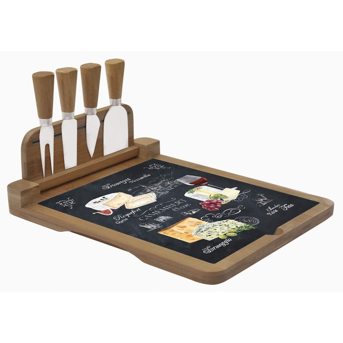 Easy Life Cheese Board with Knife, 30.5 x 25.5 x 4.5 cm, Multi-Colour