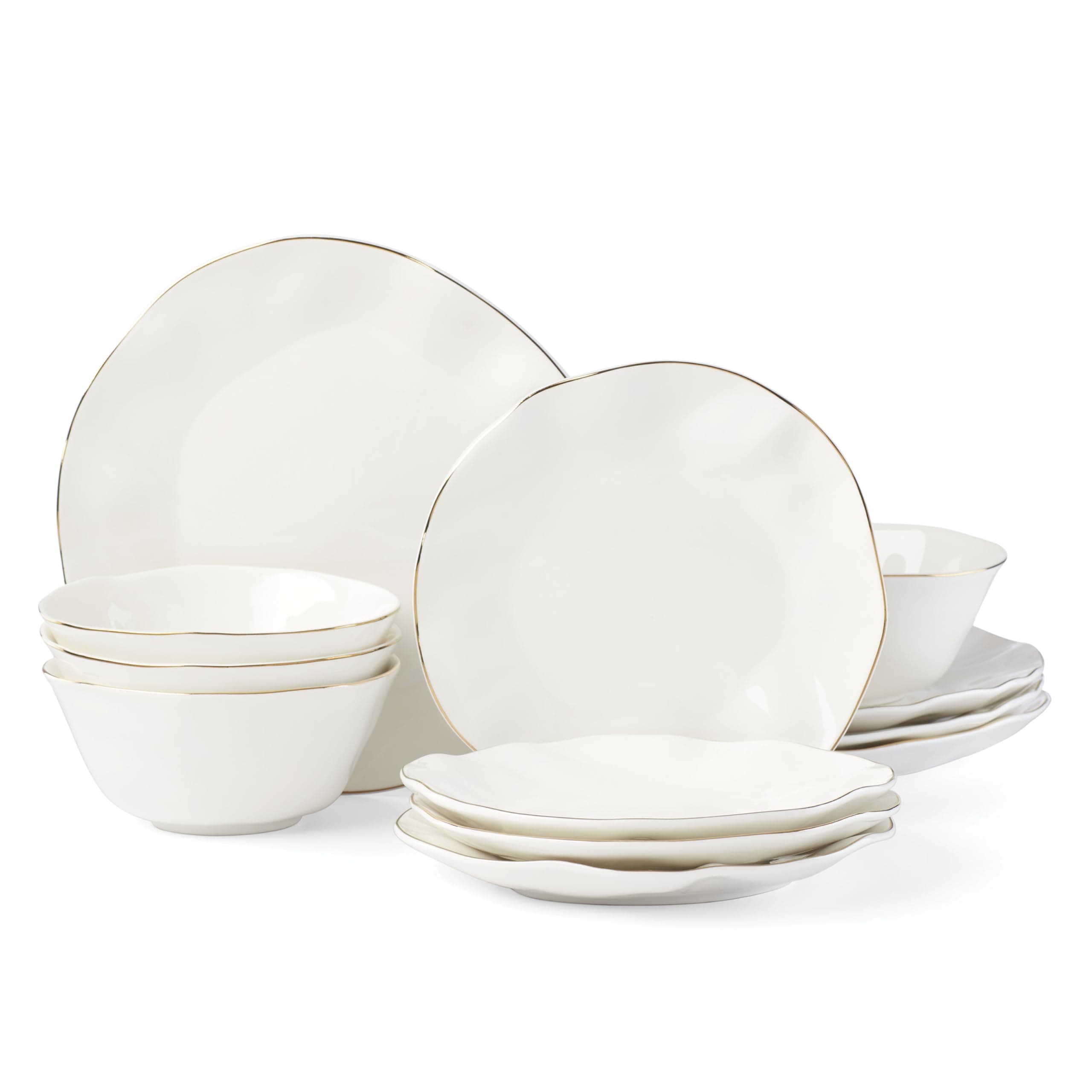 Blue Bay 12-Piece Dinnerware Set, 15.20 LB, White