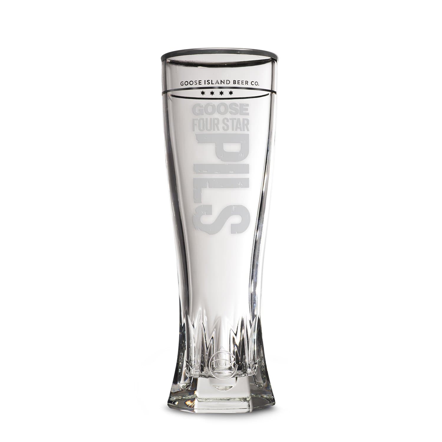 Goose Island Signature Four Star Pilsner Glass, 2-Pack