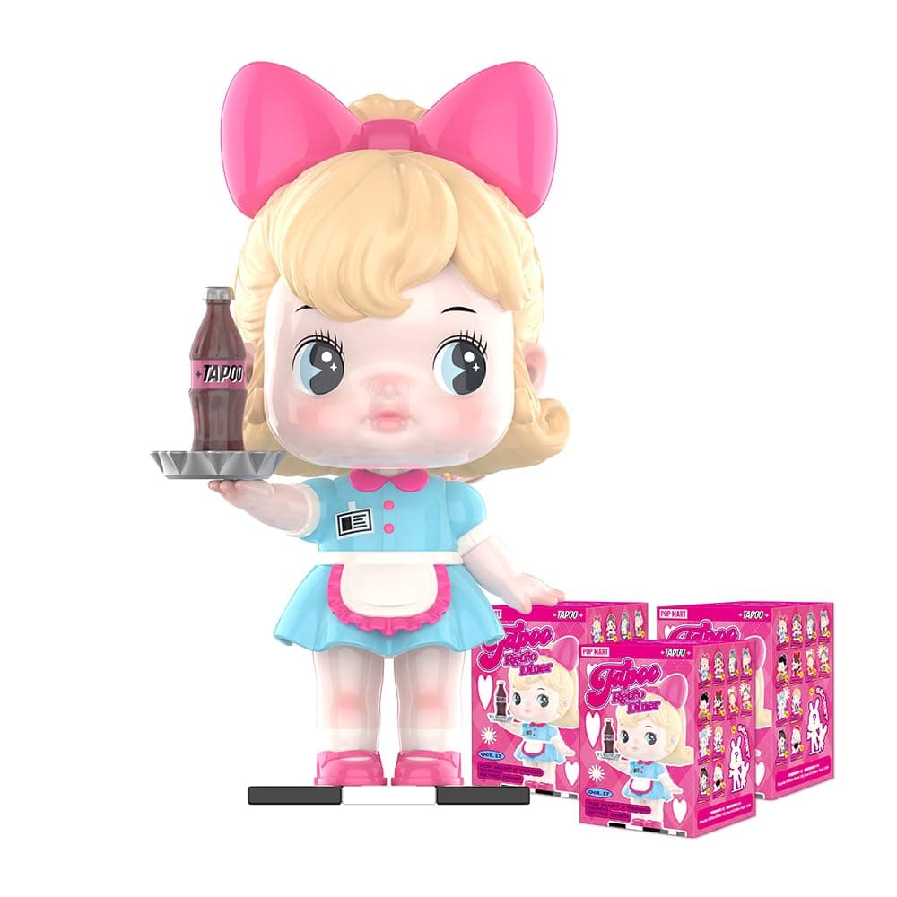POP MART TAPOO Retro Diner Series Figures Collectible Character Series 3Boxes 2.5 inches Articulated Character Premium Design gifts for women Fan-Favorite blind box Collectible Toy Art Toy