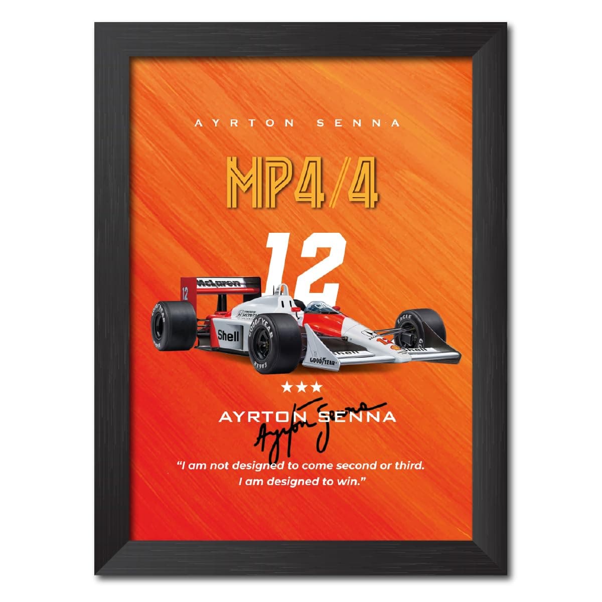 Ayrton Senna Poster Frame McLaren MP4 F1 Racing Car 1988 edition Fo...