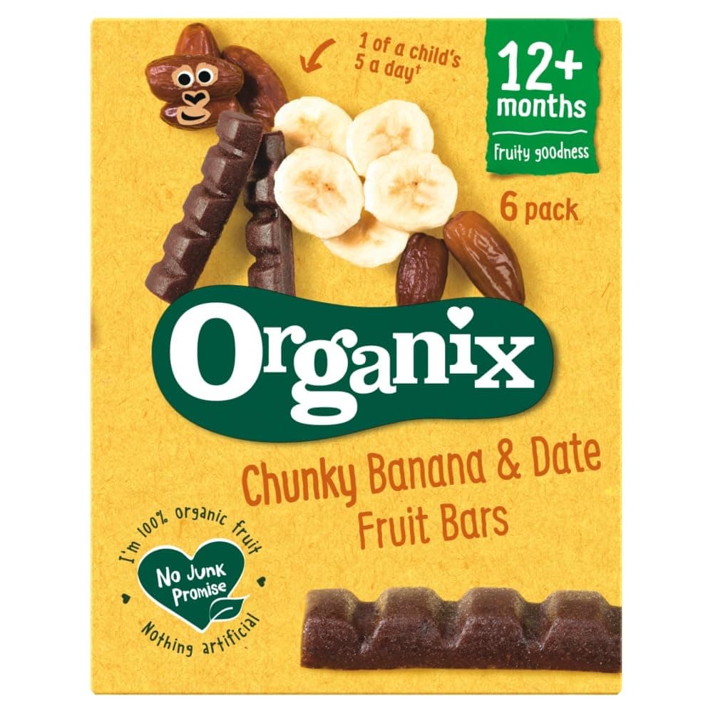 Organix Banana and Date Chuncky Fruit Bars, 6 x 17g