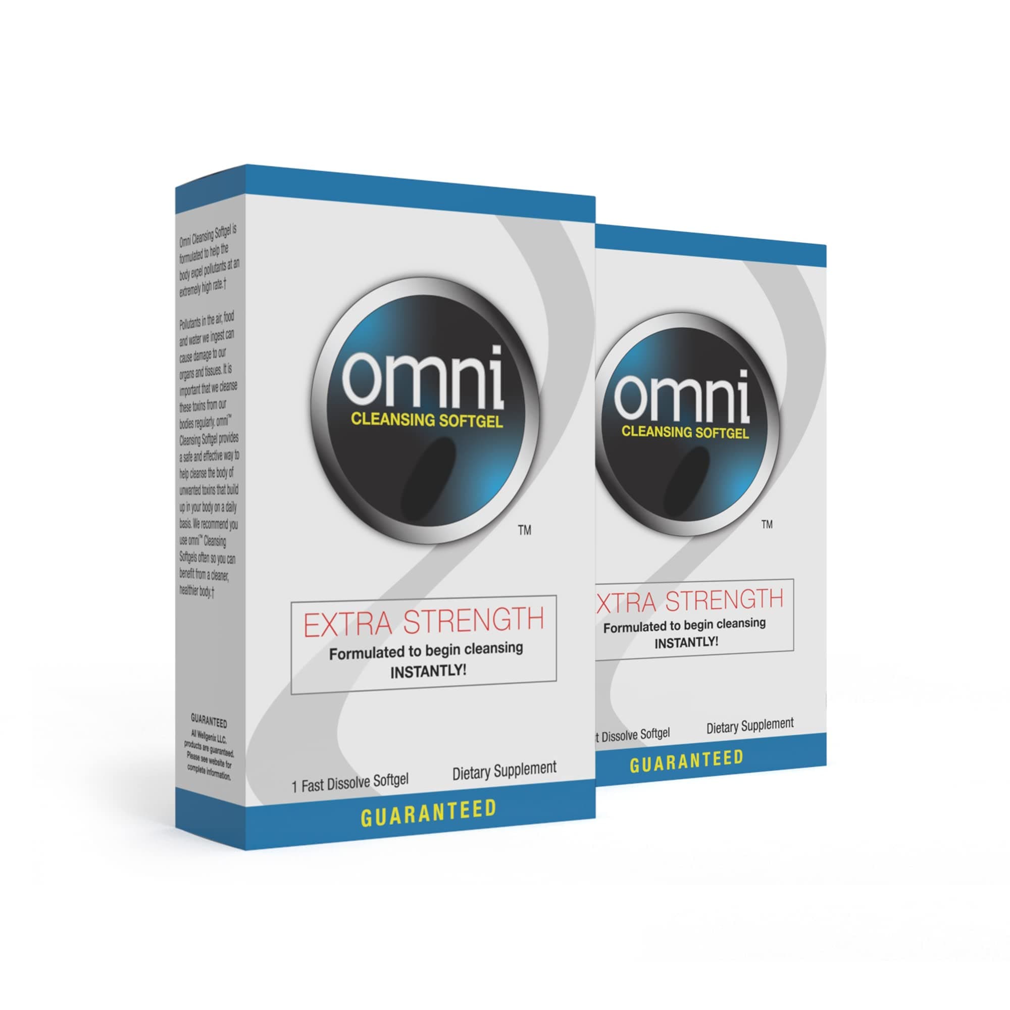 Omni Herbal Cleanse Detox - Extra Strength Detoxifying Softgel - Whole Body Detox System - Quick Flush One Day Cleansing (2 Pack)