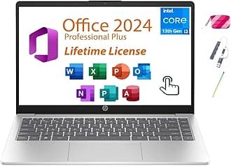 HP 15.6" Touchscreen Laptop, Intel 13th Core i3-1315U, Webcam Ai Copilot, Long Battery Life, Type C, Windows 11 Pro, W/BTP Bundle, Lifetime Office 2024 Included (16GB RAM | 512GB PCIe SSD)