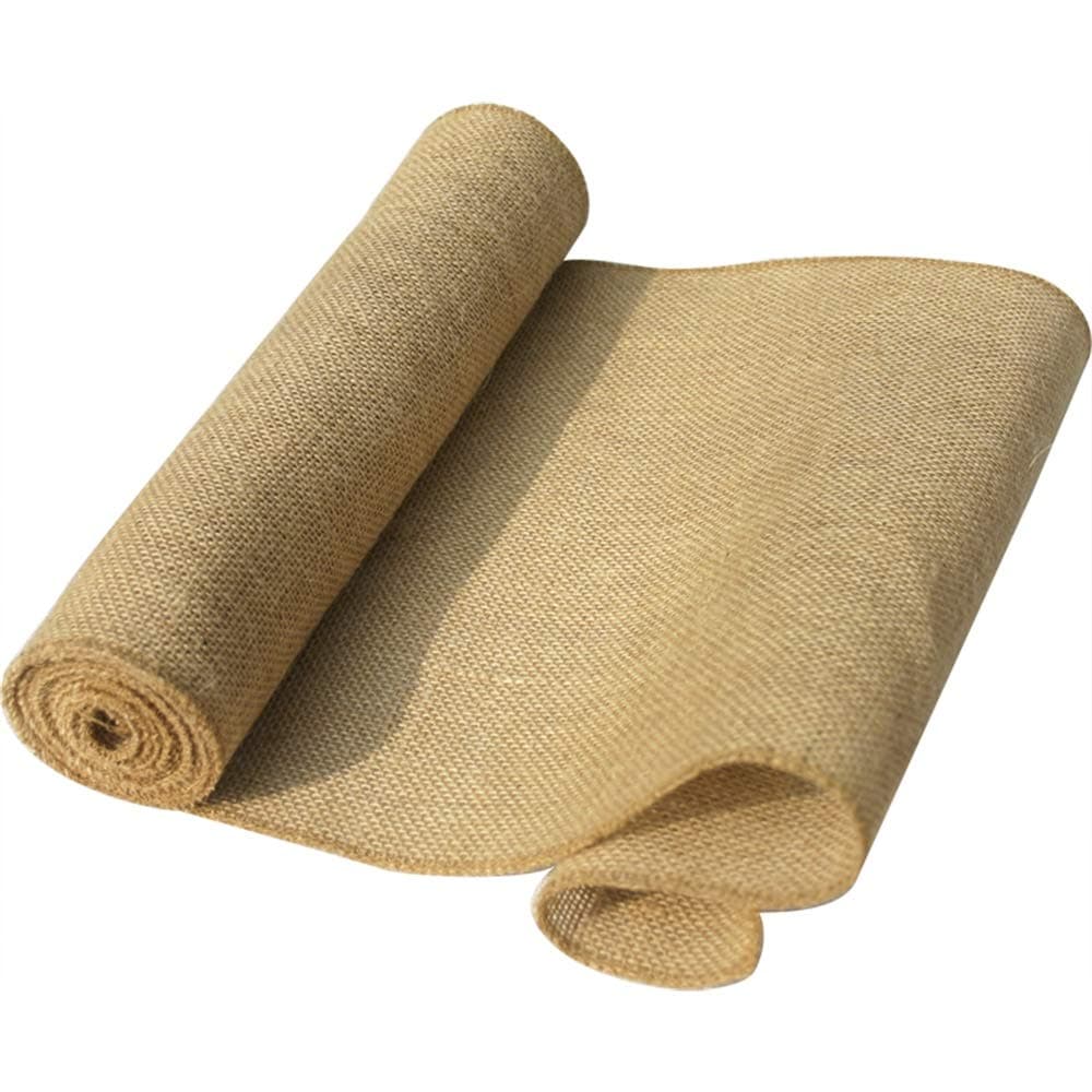 12"x108"(275x30cm) Jute Hessian Table Runners Rustic Burlap Sewed Edge Wedding Table Decor -Jute