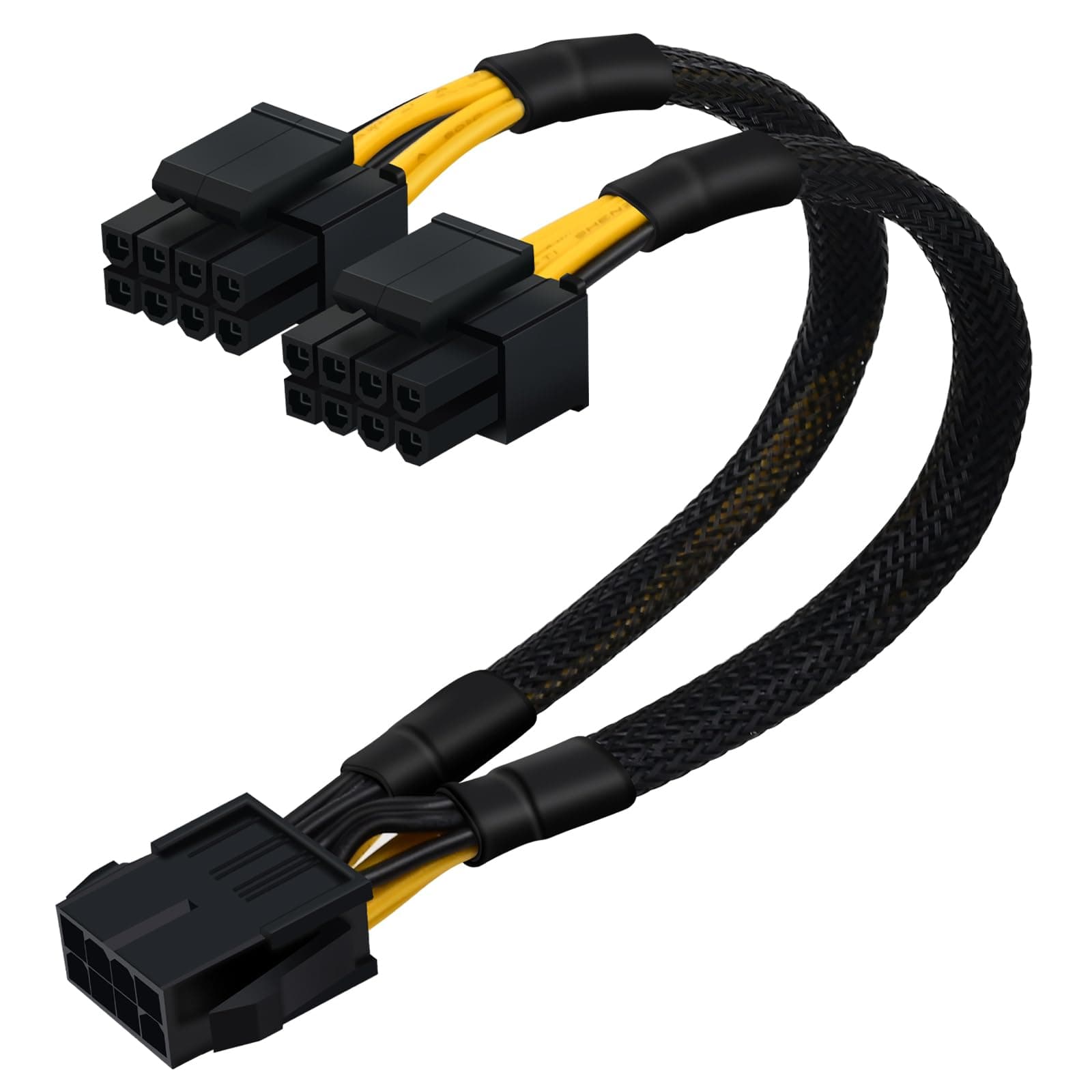 COMeap CPU 8 Pin Splitter, Female to Male Power Supply EPS Converter Adapter Extension Sleeved Cable for Motherboard 9.5-inch(24cm)