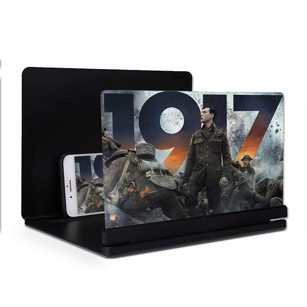 OUSMIN 3D HD Phone Screen Magnifier with Foldable Stand Holder for All Smartphone, iPhone, Samsung, Sony, Moto and LG Black