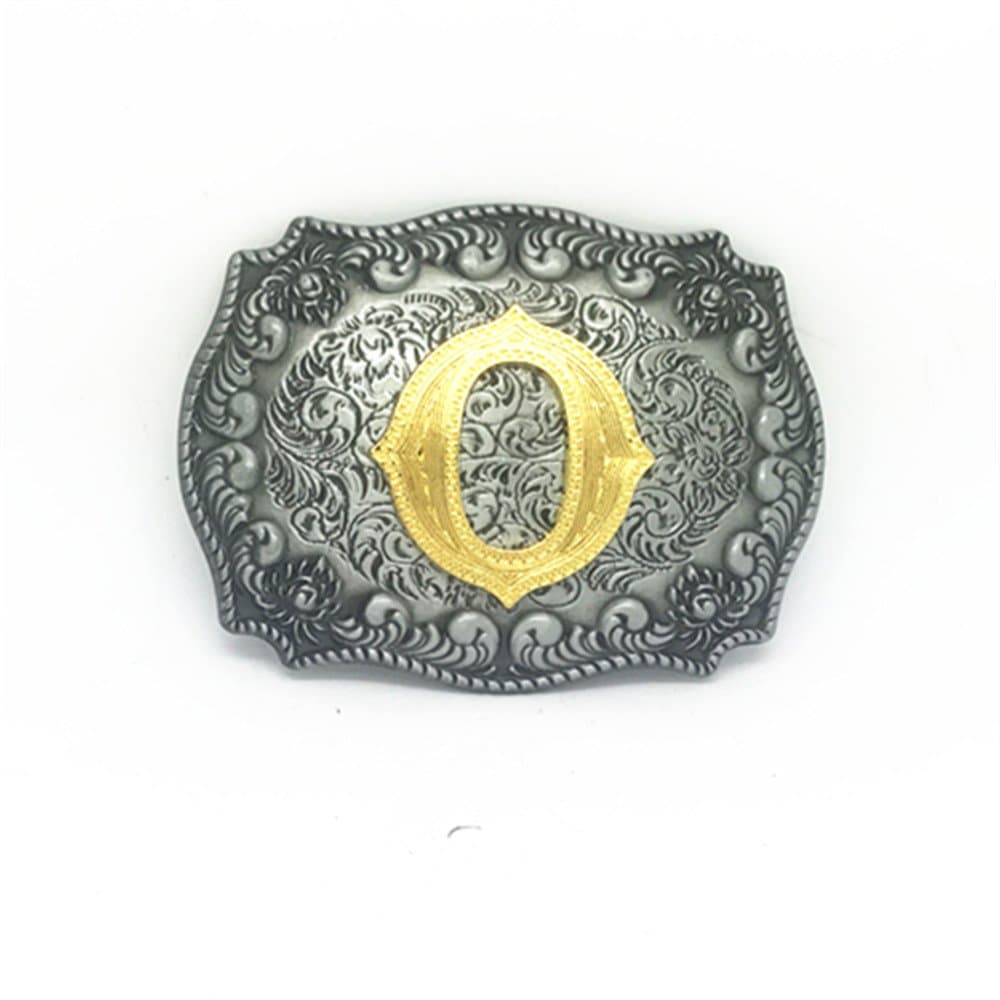 Western Cowboy Belt Buckle Initial Letters A to Z for Men and Women