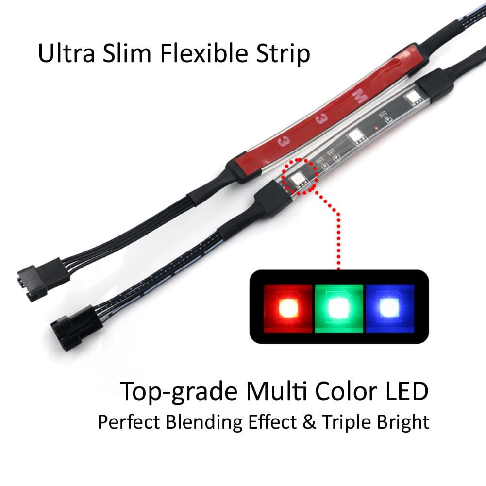 LYLLA 10 Pcs Multi-Color Remote Accent Neon Glow Flexible Strip Light Kit for Motorcycle - 30 RGB LED for Harley Davidson Honda Kawasaki Suzuki Ducati Can Am Polaris KTM BMW