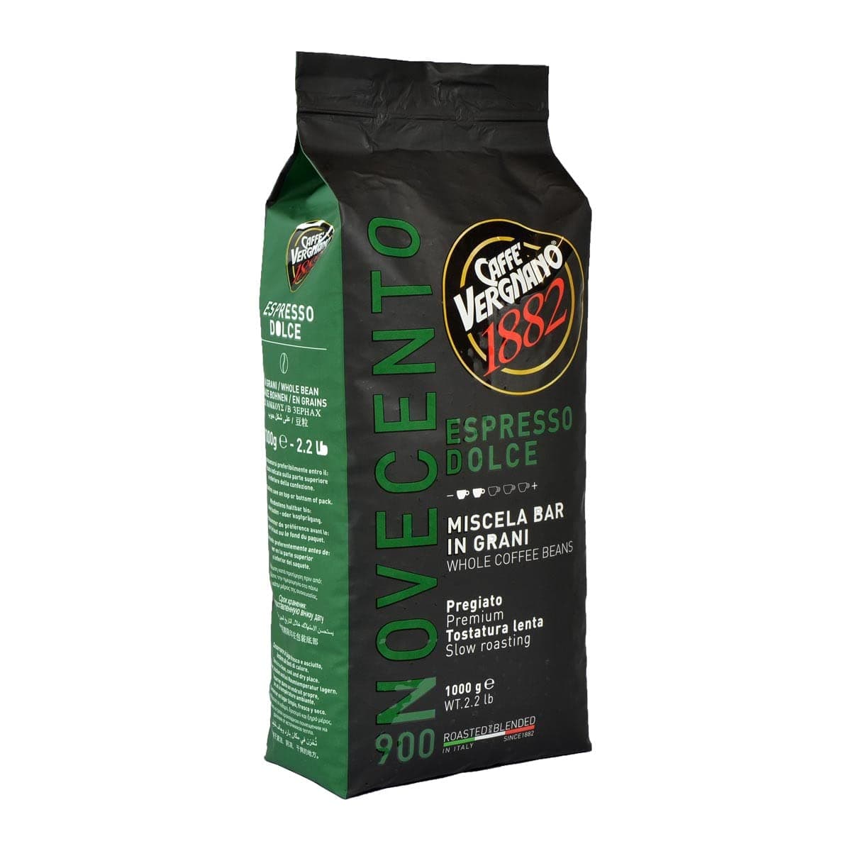 Caffè Vergnano 1882 Espresso Dolce 900 - Whole Coffee Beans 1kg