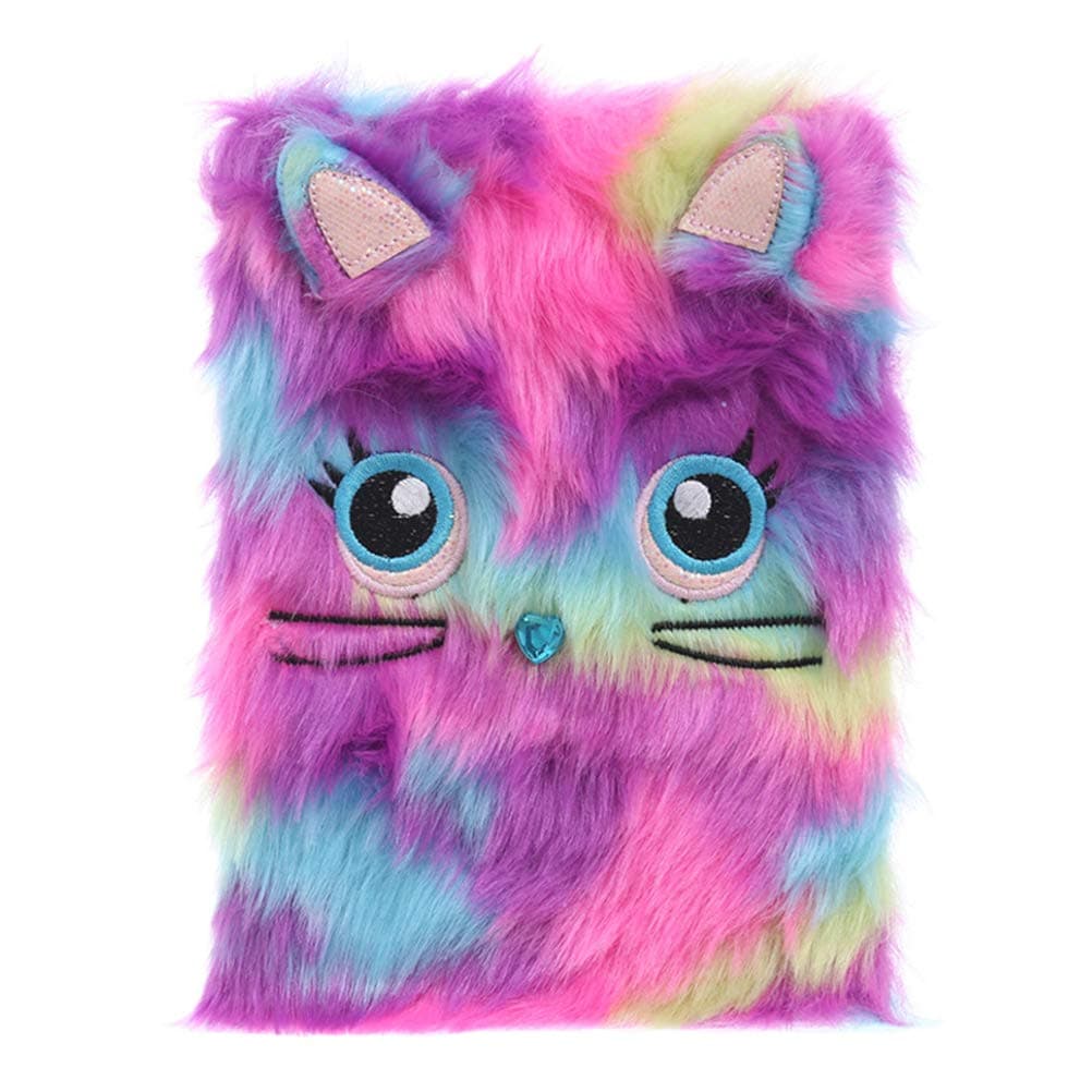 Newmere Fluffy Plush Cartoon Notebook Cute Diary Book Notepad Creative Travel Journal Book for Students Kitchen & Home