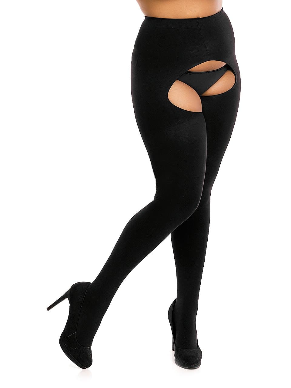 Biggi Big Ouvert 60 crotchless tights, pantyhose Large Sizes