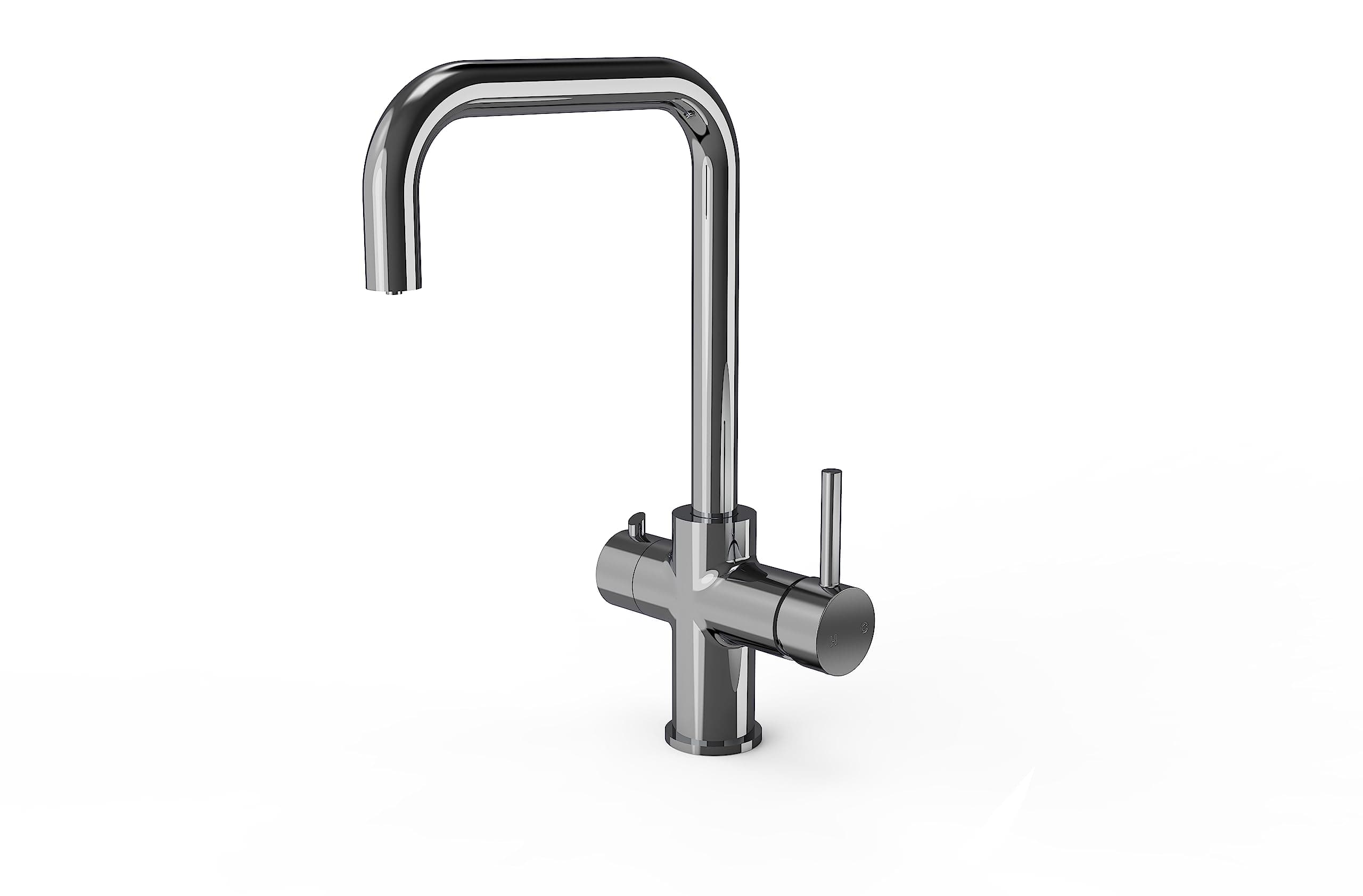 3 in 1 Instant Hot Water Tap Dispenser - Water Heater Kitchen Sink Mixer Tap with Tank and Filter - (Chrome)