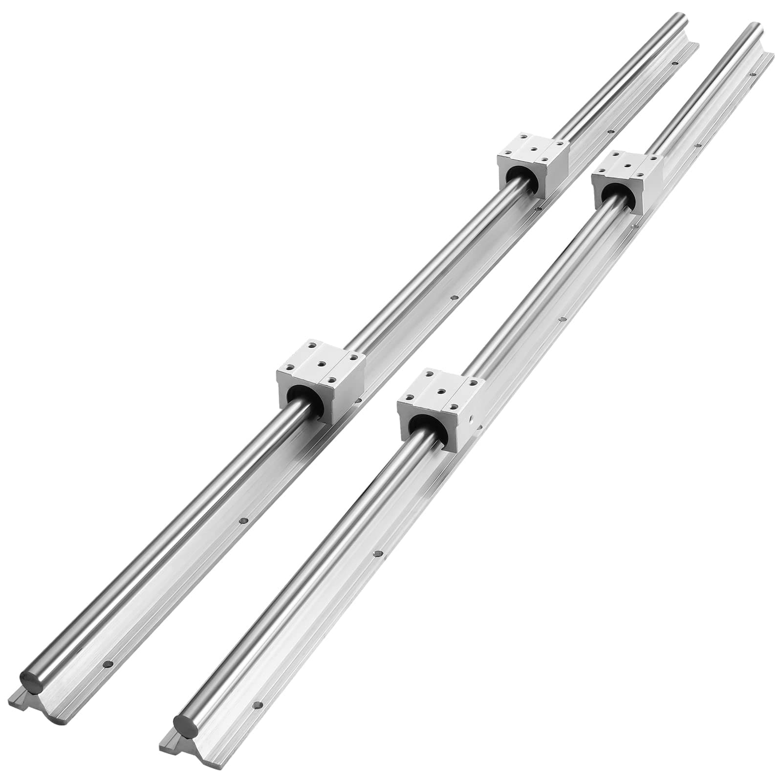 VEVOR Linear Rail Slide SBR12-1000mm 2 PCS and 4 PCS SBR12UU Slide Blocks Linear Guide Rail and Bearings Kit for Automated Machines DIY Project CNC Router Machines
