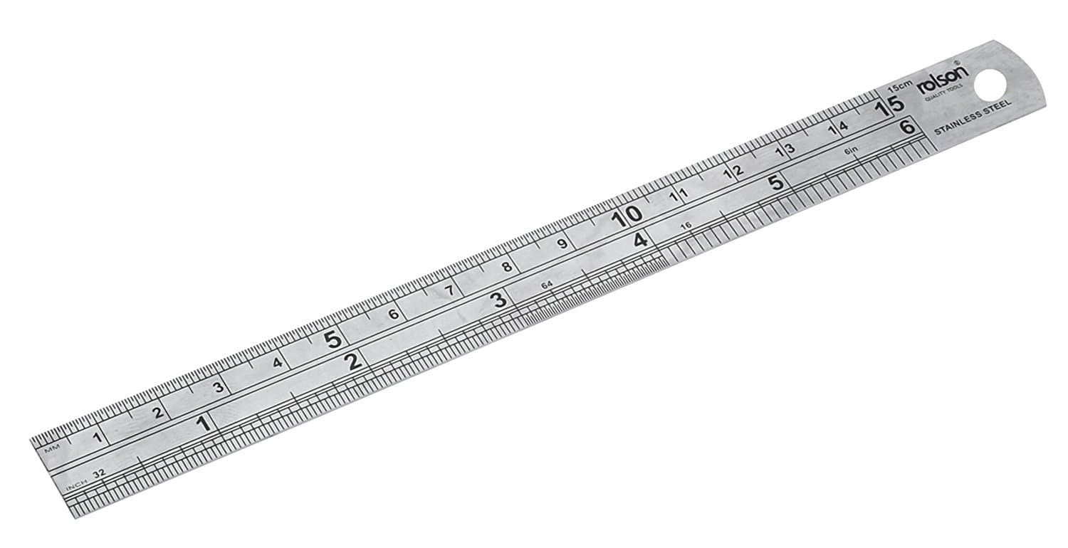 Rolson 50822 150 mm Stainless Steel Ruler - Multi-Colour