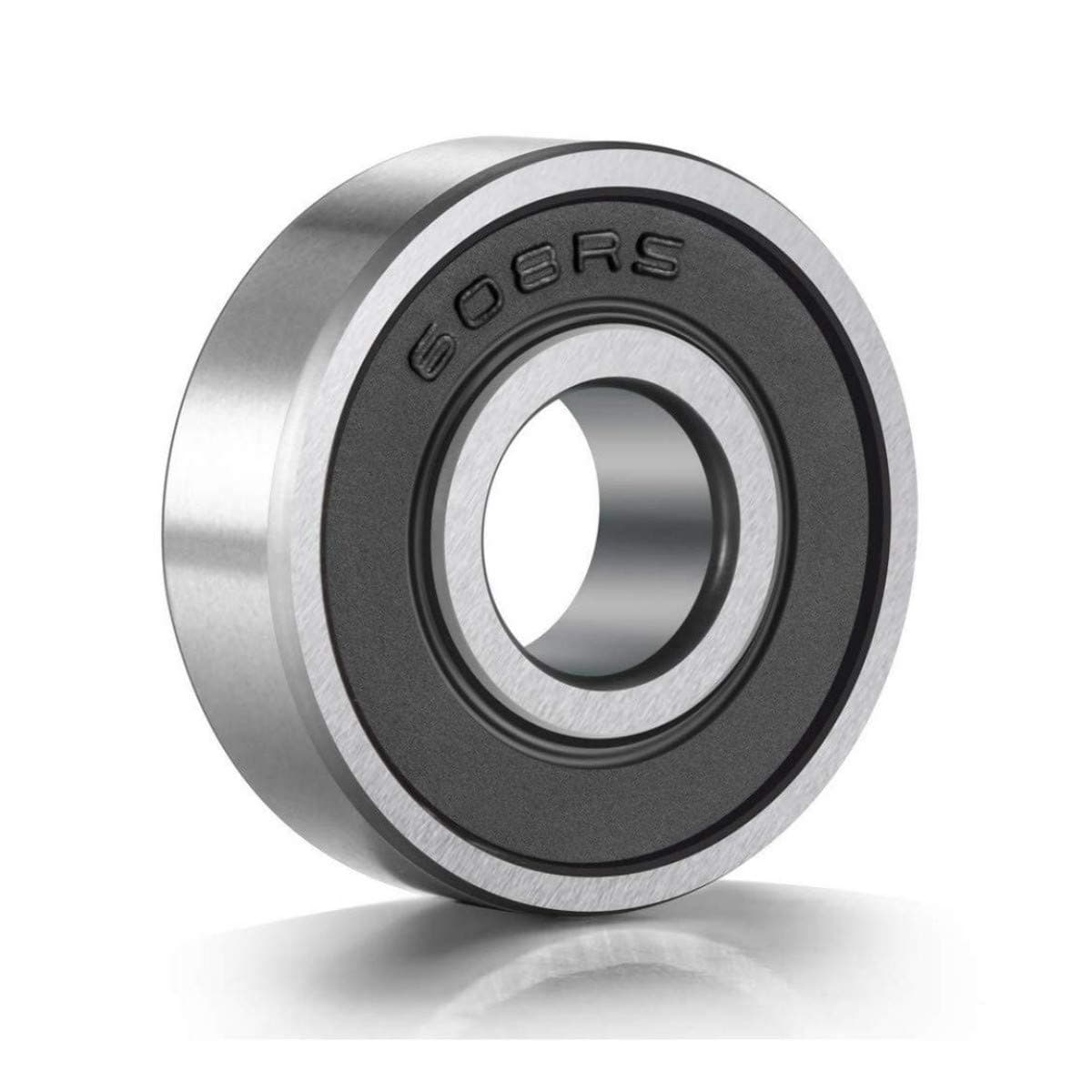 10 Pack 608-RS Ball Bearing - Double Rubber Sealed Shielded Miniature Deep Groove 608rs Bearings for Skateboards, Inline Skates, Scooters, Roller Blade Skates, Long Boards (8mm x 22mm x 7mm)