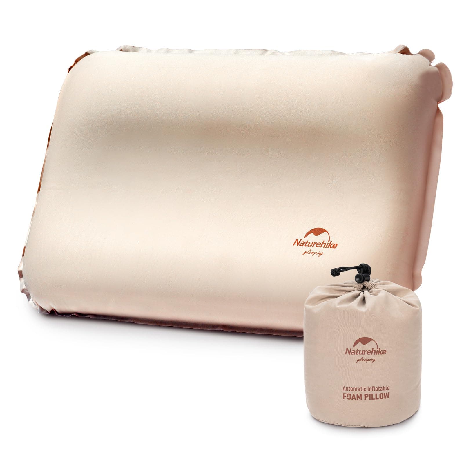 Camping Pillow, Camping Essentials, Self-Inflating, Ergonomic for Neck Support, Comfort High-Resilience Sponge, Light & Portable, Travel Pillows for Camping, Hiking, Backpacking, Hammock