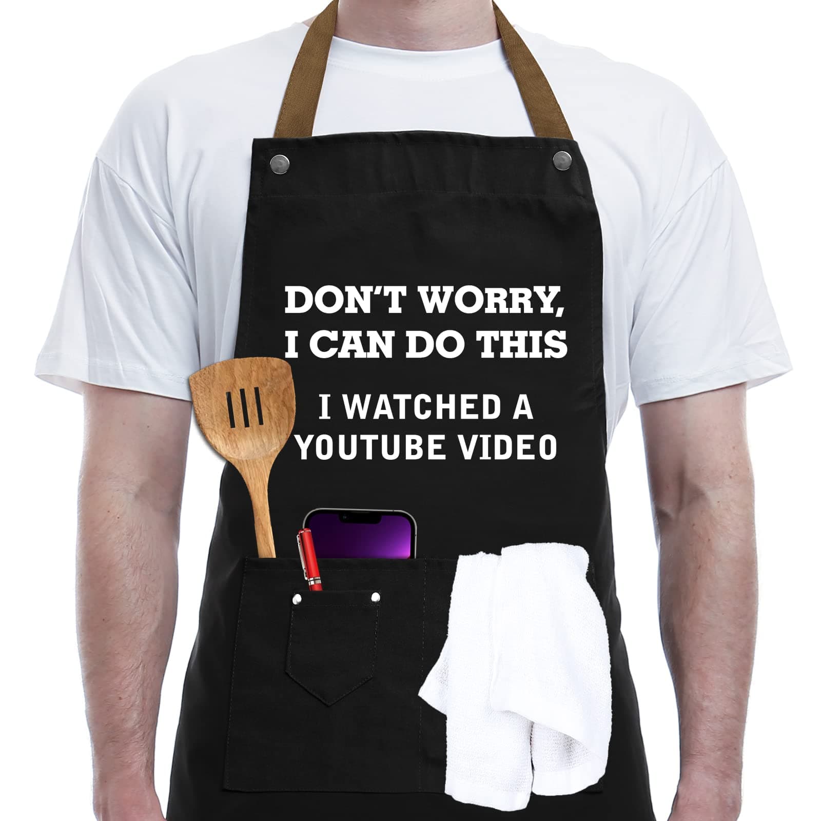 Funny Gift for Men, Women, Dad, Anniversary, Father's Day Gifts from Daughter Son, Christmas Gifts for Husband, Boyfriend, Brother, Uncle, Unique Birthday Grilling Gift – BBQ Cooking Chef Apron