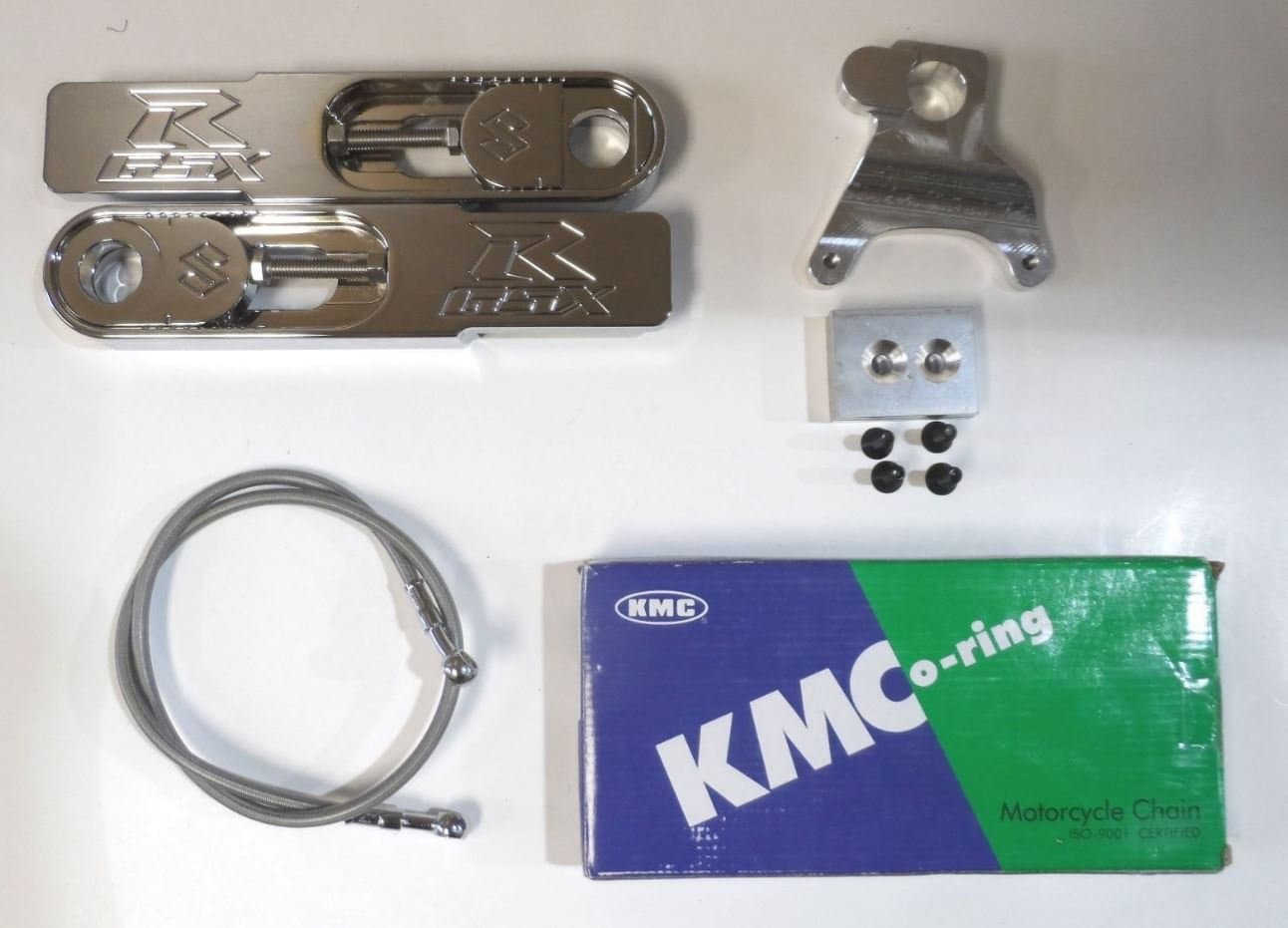street billet - American Made Parts !!! Suzuki Chrome 2005 GSXR 750 600 Swingarm Extension kit with Brake Line Cable and Chain Made on USA