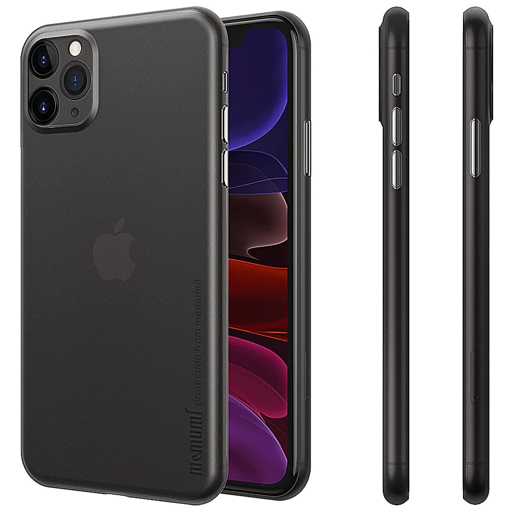memumi Ultra Slim Case for iPhone 11 Pro Max 6.5, Minimal Design Matte Finish Coating Thin Case for iPhone 11 Pro Max 2019 Phone Case pro max with Fingerprint Resistant (Matte Translucent Black)