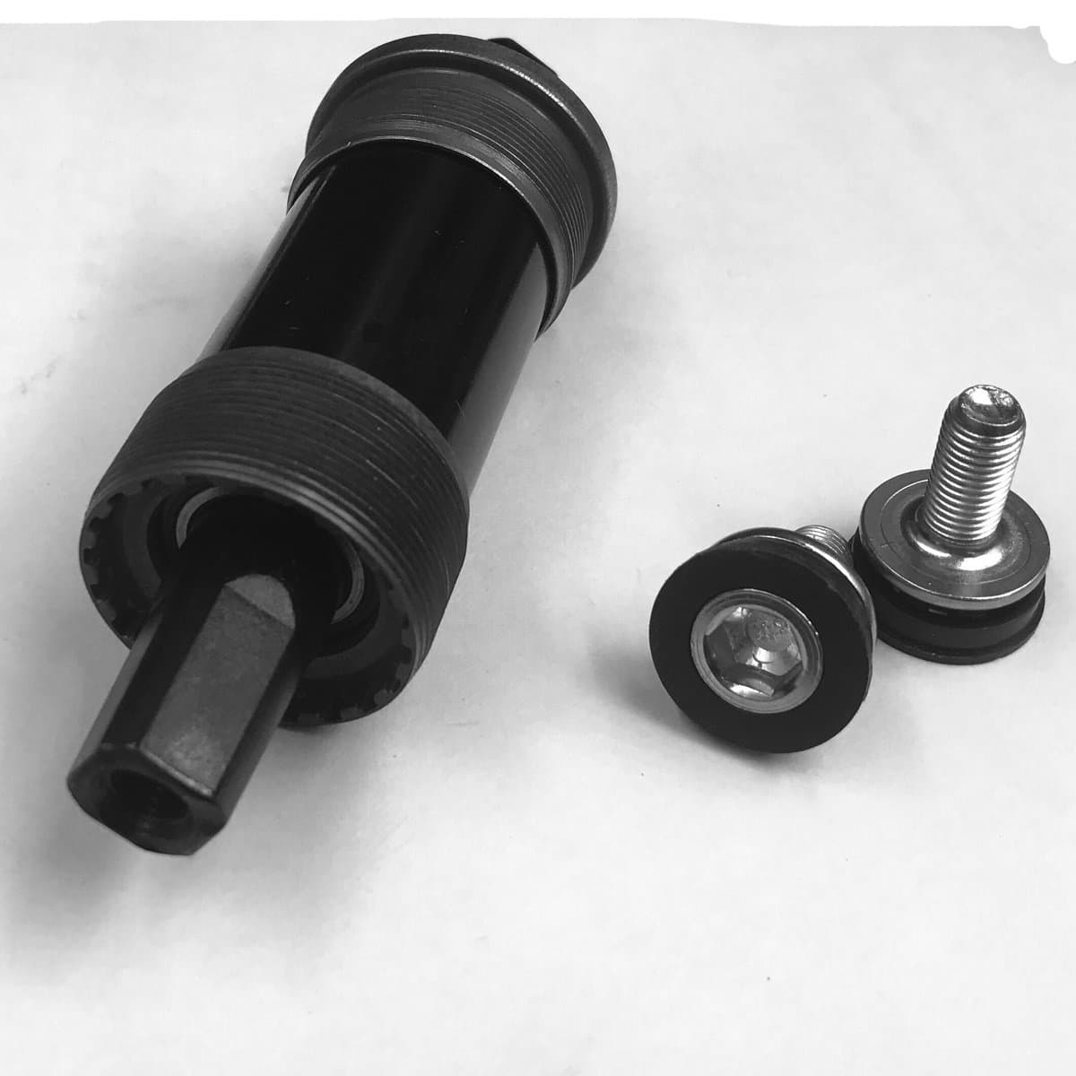 English Square BB Bike Bottom Bracket Set,Square Taper, Aluminum (Black-68x116mm)