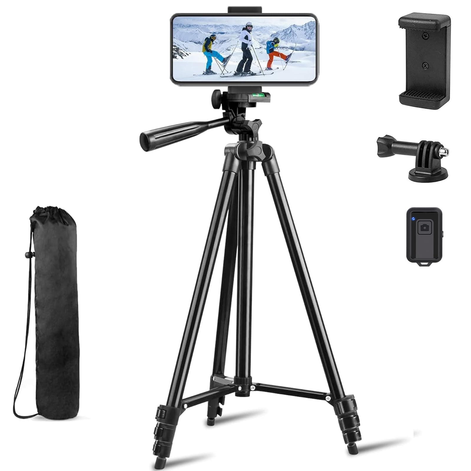 – Phone Tripod Stand, IBESTON 42 Inch 106cm Aluminum Lightweight Extendable Tripod with Holder Mount and Bluetooth Wireless Remote Shutter for Camera and for iPhone Samsung and Other Android Smartphones