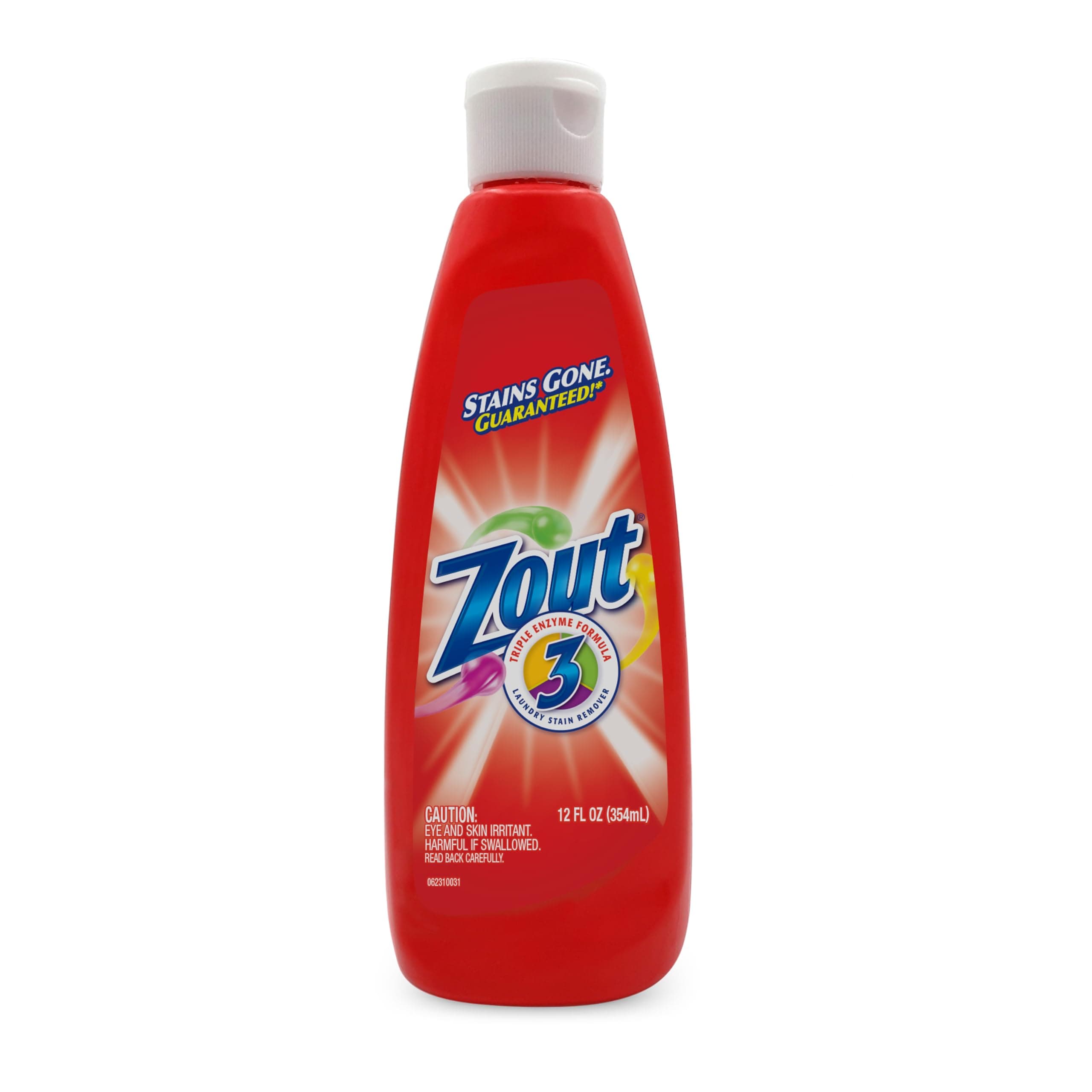 Laundry Stain Remover, Triple Enzyme Formula for Blood, Tomato Sauce, & Oil Stains, Made in USA, 12 Ounce Squeeze Bottle with Flip Top Cap