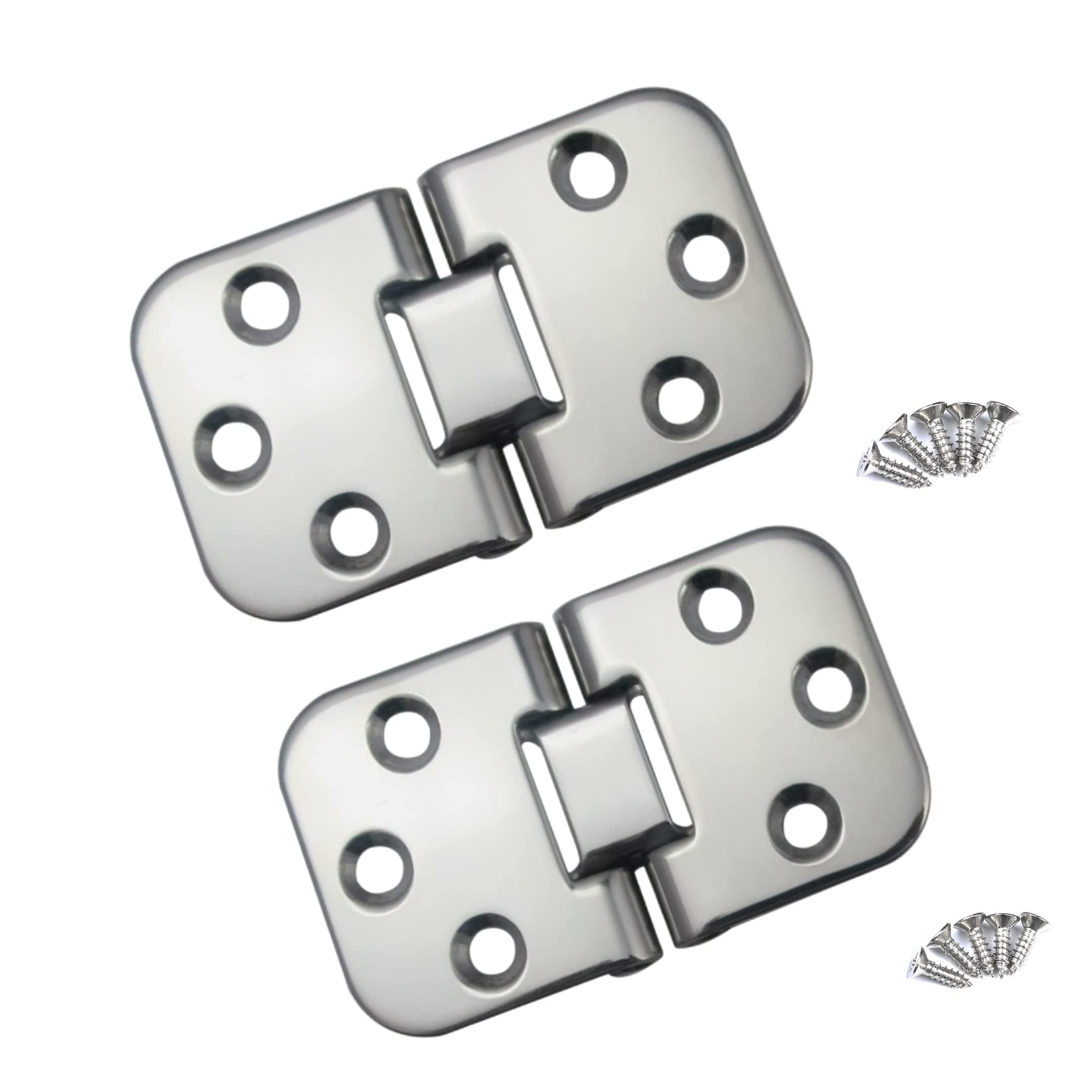 Keehui Stainless Steel 316 CAST Solid Marine Grade 180 Degree Flush Mount Hatch Hinge 2-3/4in x 1-1/2in(70mmx40mm) for Boat, RVs (Pair)