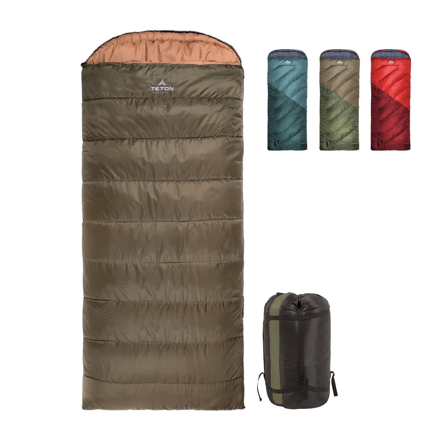 Teton Celsius Regular, 25F, 20F, 0F Degree Sleeping Bags, All Weather Bag for Adults and Kids, Camping Made Easy and Warm, Travel Sack Included