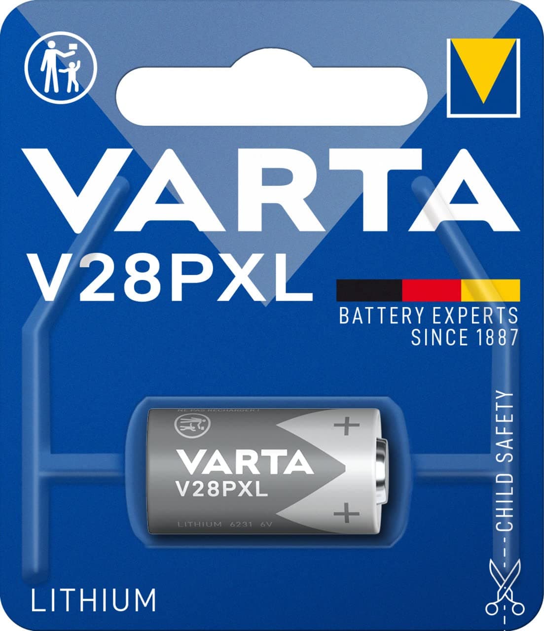 VARTA Batteries Electronics V28 PXL lithium battery 1-pack, Battery in original blister pack of 1
